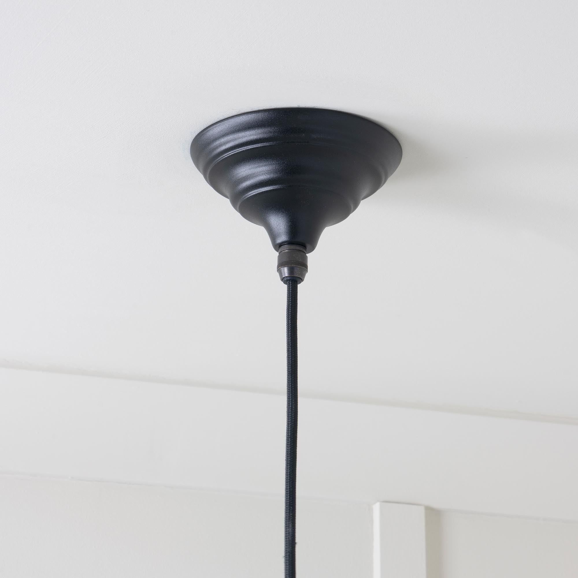 SHOW Close Up Image of Ceiling Rose for Brindley Ceiling Light in Elan Black