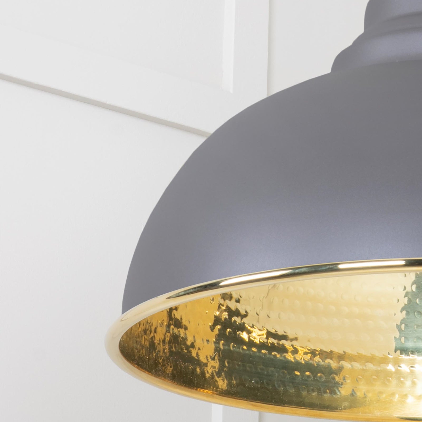SHOW Close Up Image Harborne Ceiling Light in Bluff In Hammered Brass