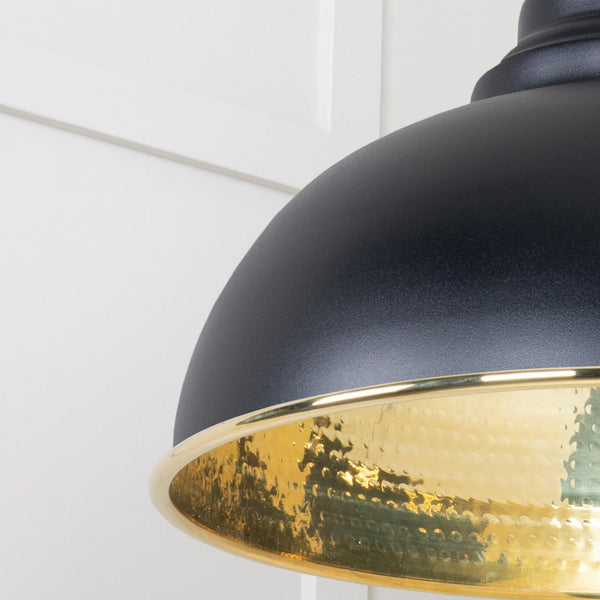 SHOW SHOW Close Up Image Harborne Ceiling Light in Elan Black In Hammered Brass