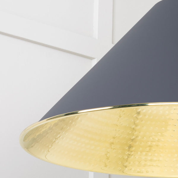 SHOW SHOW Close Up Image of Hockley Ceiling Light in Slate in Hammered Brass