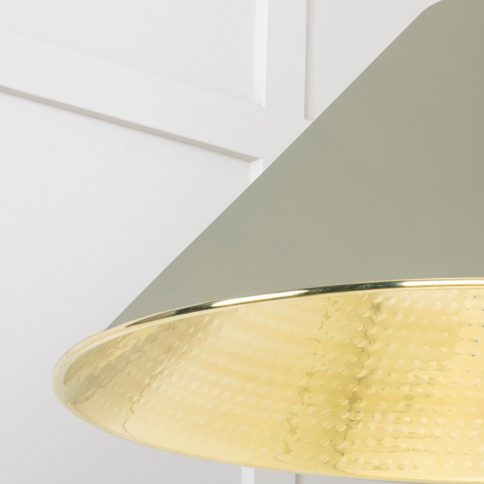 SHOW Close Up Image of Hockley Ceiling Light in Tump in Hammered Brass