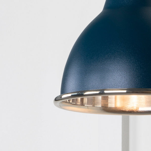 SHOW SHOW Close Up image of Brindley Wall Light in Dusk in Smooth Nickel