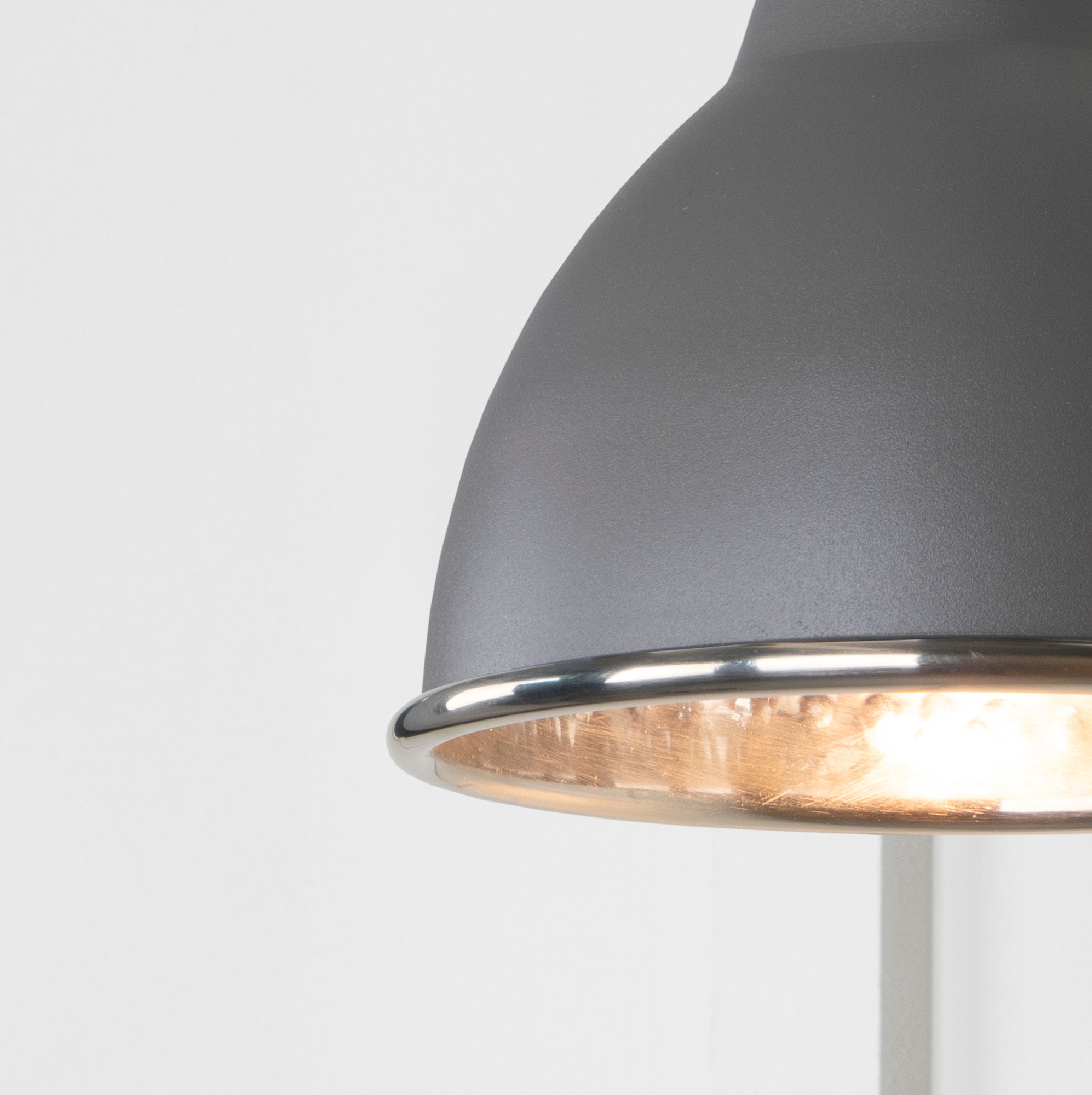 SHOW SHOW Close Up image of Brindley Wall Light in Bluff in Hammered Nickel