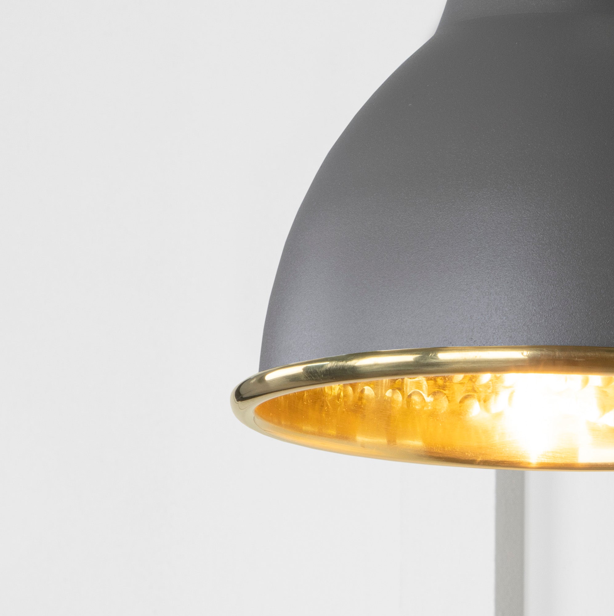 SHOW SHOW Close Up image of Brindley Wall Light in Bluff in Hammered Brass