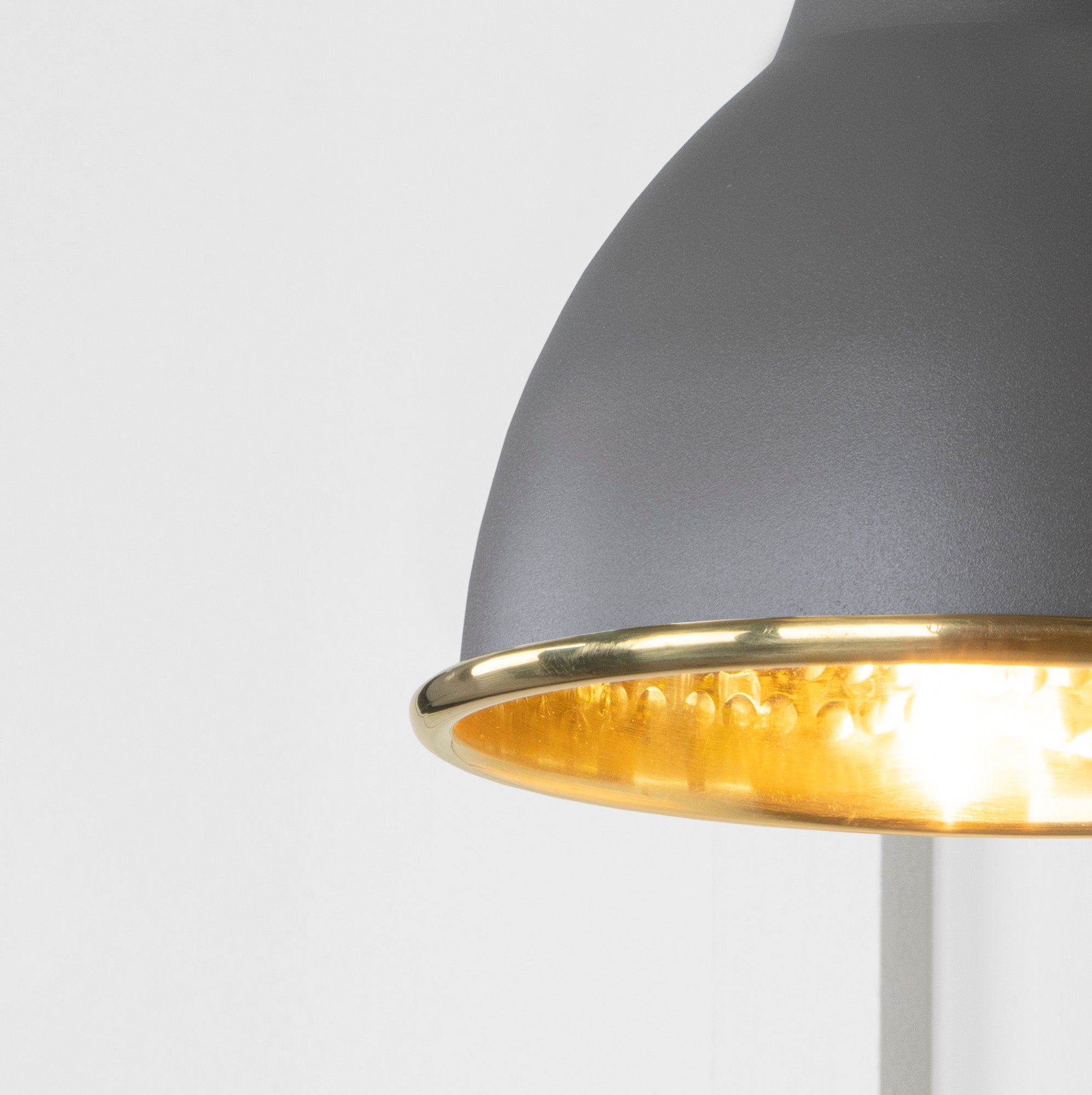 SHOW Close Up image of Brindley Wall Light in Bluff in Hammered Brass