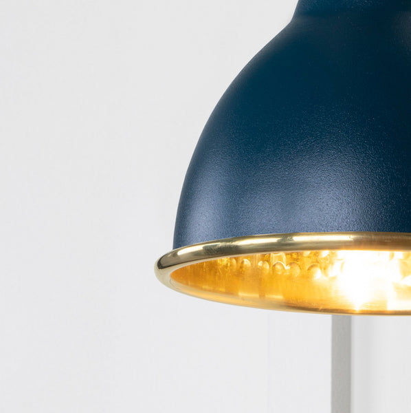 SHOW SHOW Close Up image of Brindley Wall Light in Dusk in Hammered Brass