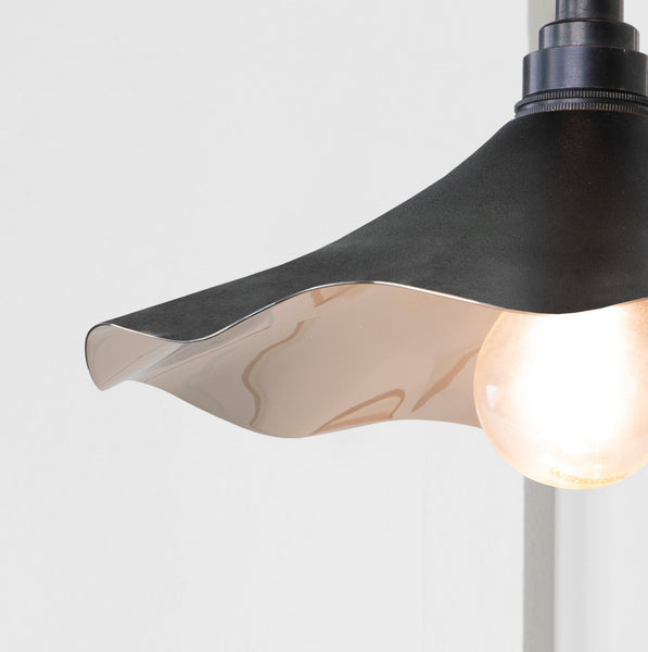 SHOW SHOW Close Up image of Flora Wall Light in Elan Black in Smooth Nickel