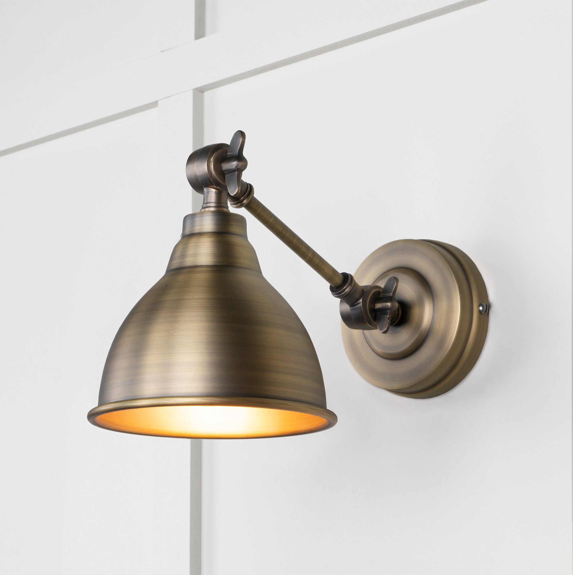 Image of Brindley Wall Light in Antique Brass