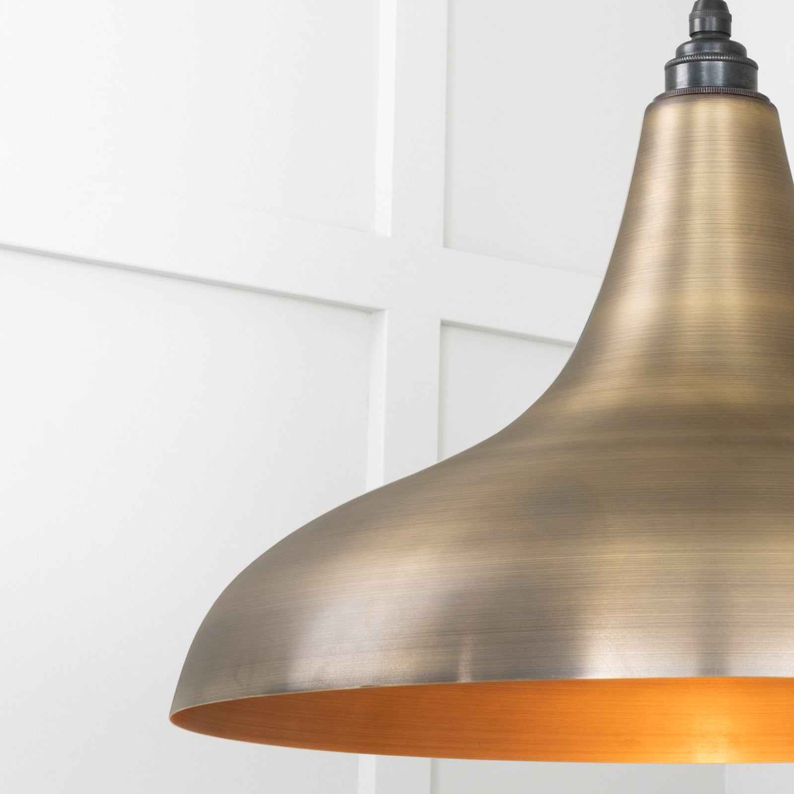 SHOW Close Up Image of Frankley Ceiling Light in Aged Brass