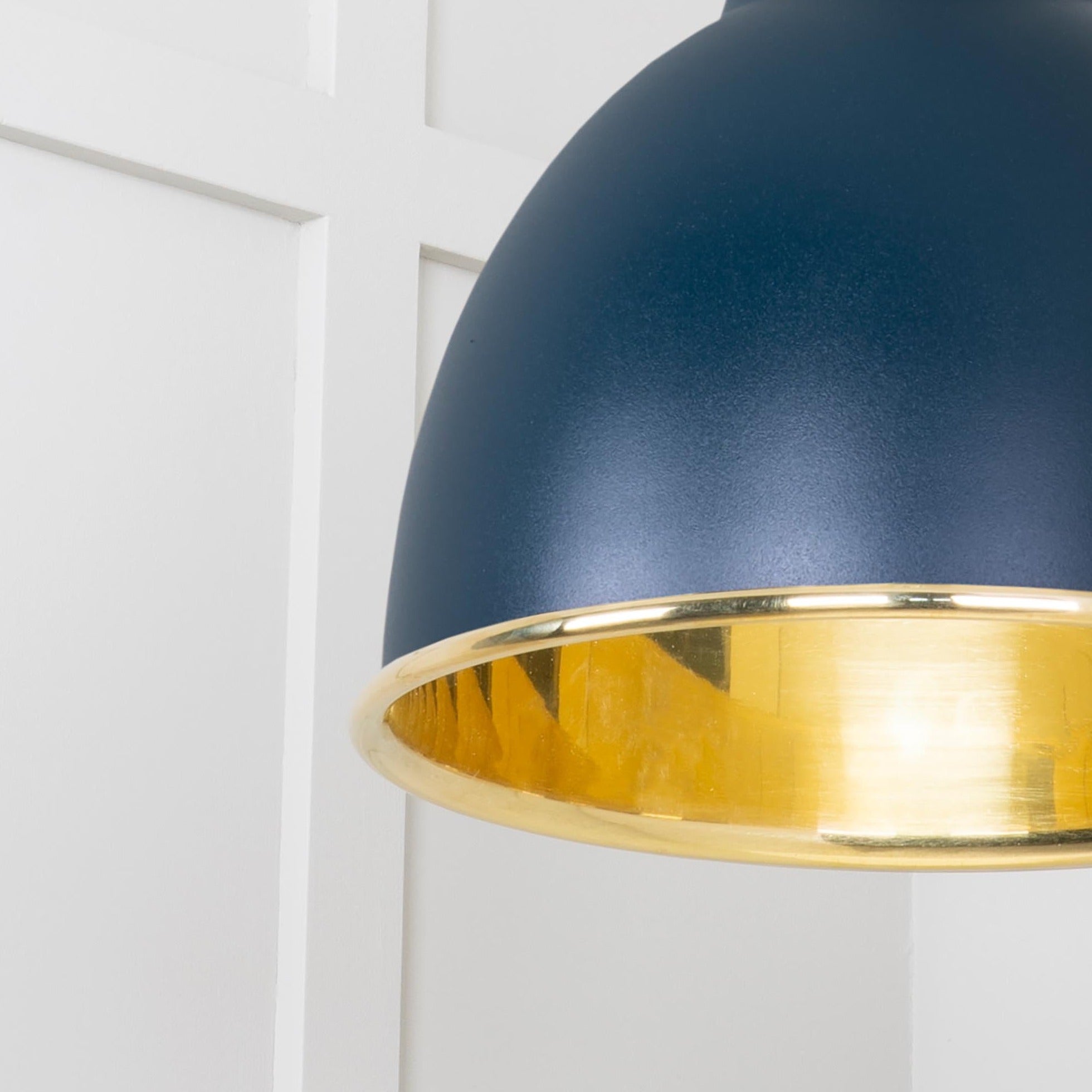  SHOW Close Up Image of Brindley Cluster Light in Dusk in Smooth Brass