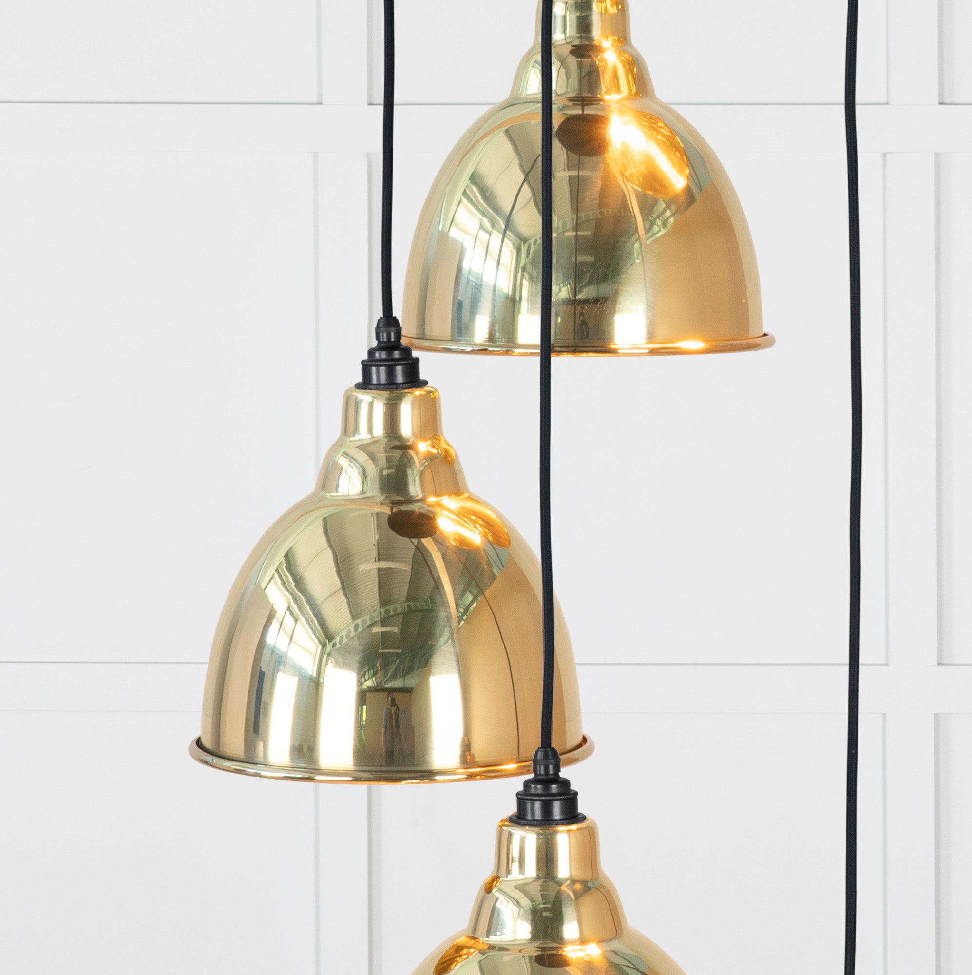 SHOW Close Up Image Of Brindley Cluster Light in Brass