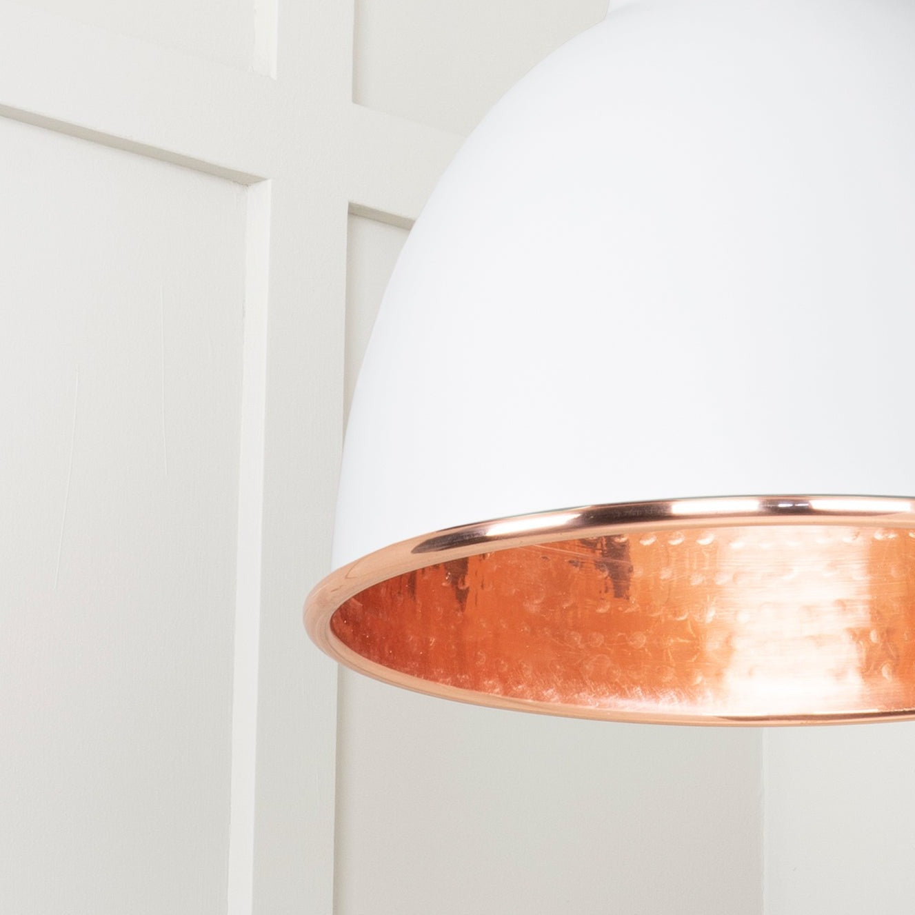  SHOW Close Up Image of Brindley Cluster Light in Flock in Hammered Copper