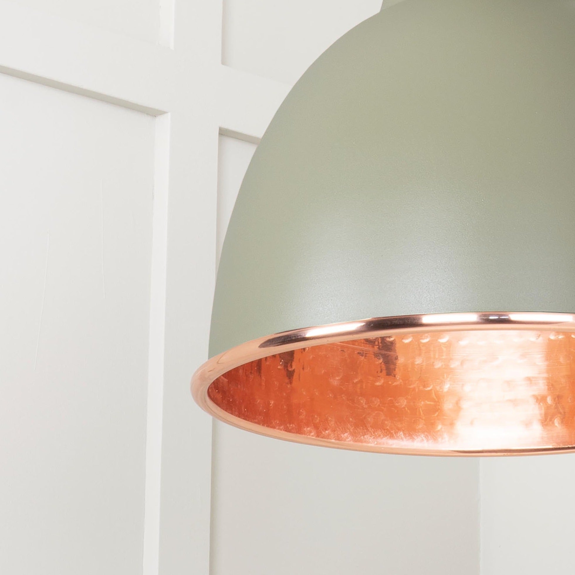  SHOW Close Up Image of Brindley Cluster Light in Tump in Hammered Copper