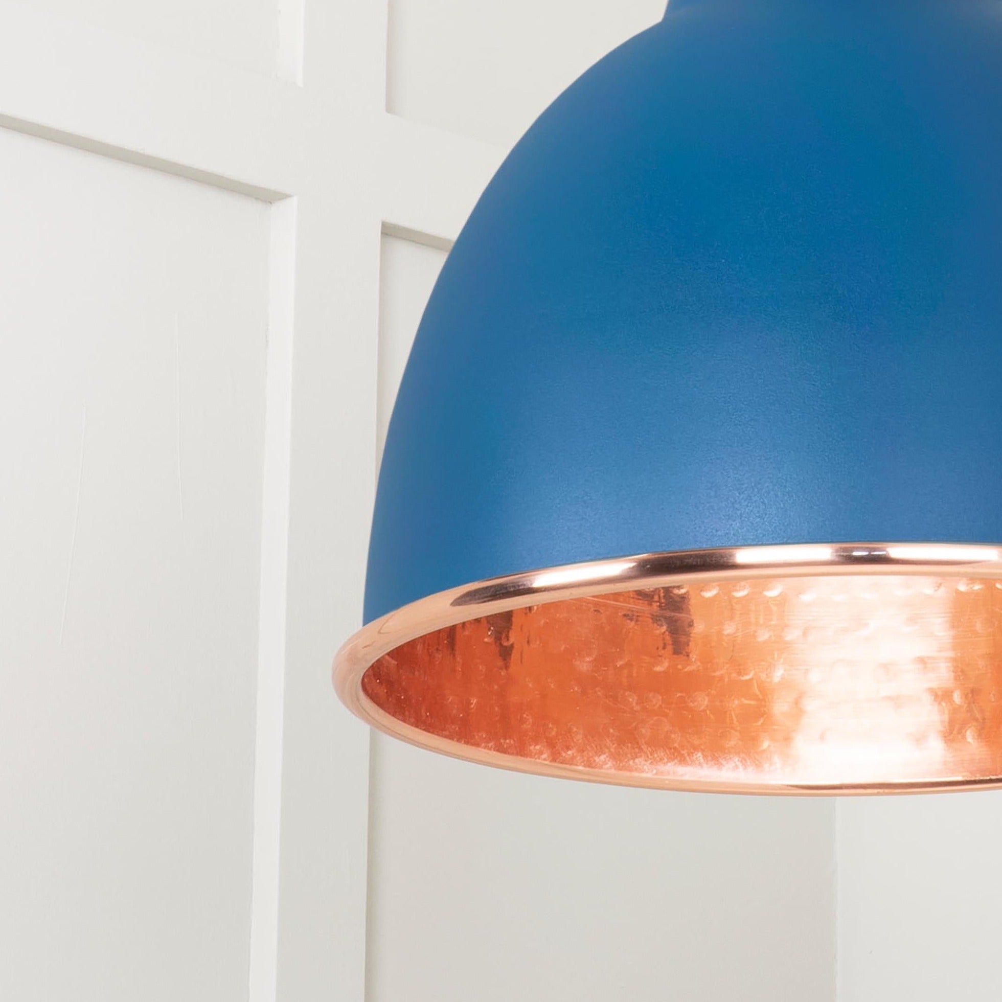  SHOW Close Up Image of Brindley Cluster Light in Upstream in Hammered Copper