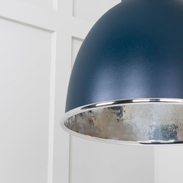 SHOW  SHOW Close Up Image of Brindley Cluster Light in Dusk in Hammered Nickel