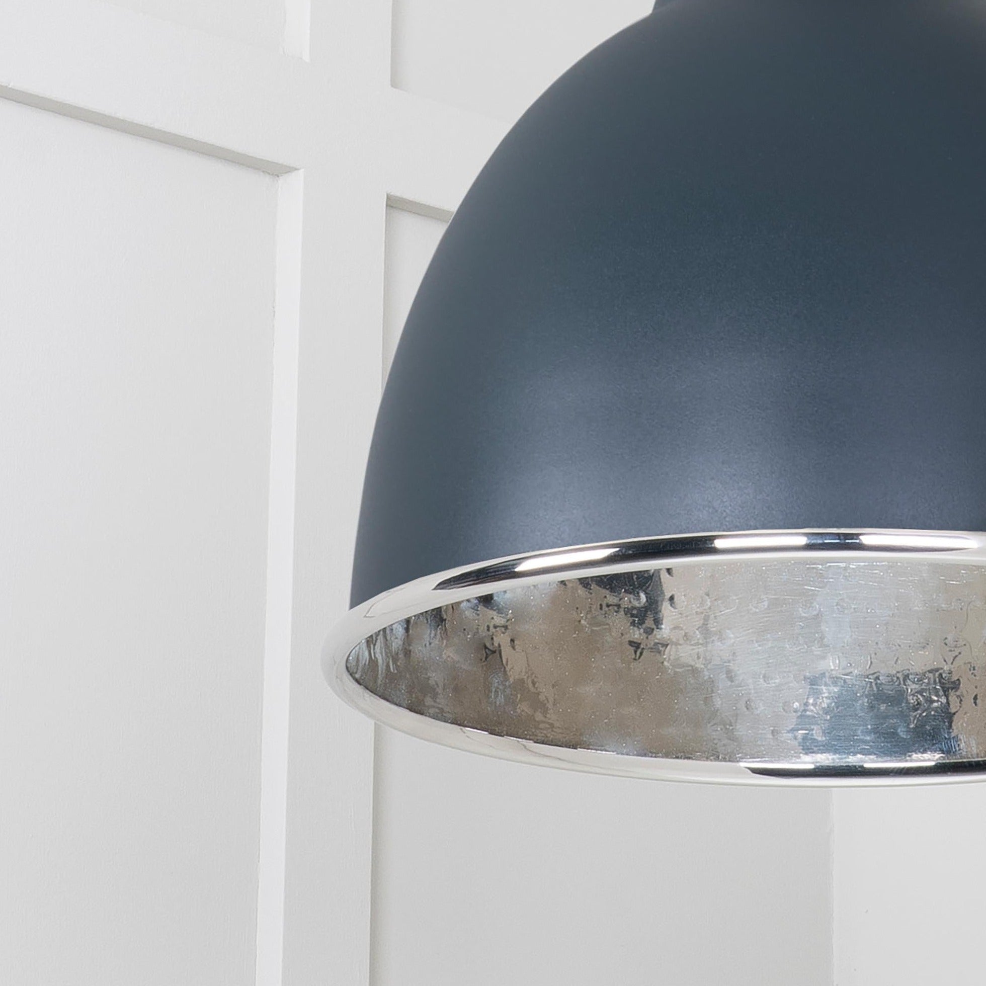  SHOW Close Up Image of Brindley Cluster Light in Soot in Hammered Nickel