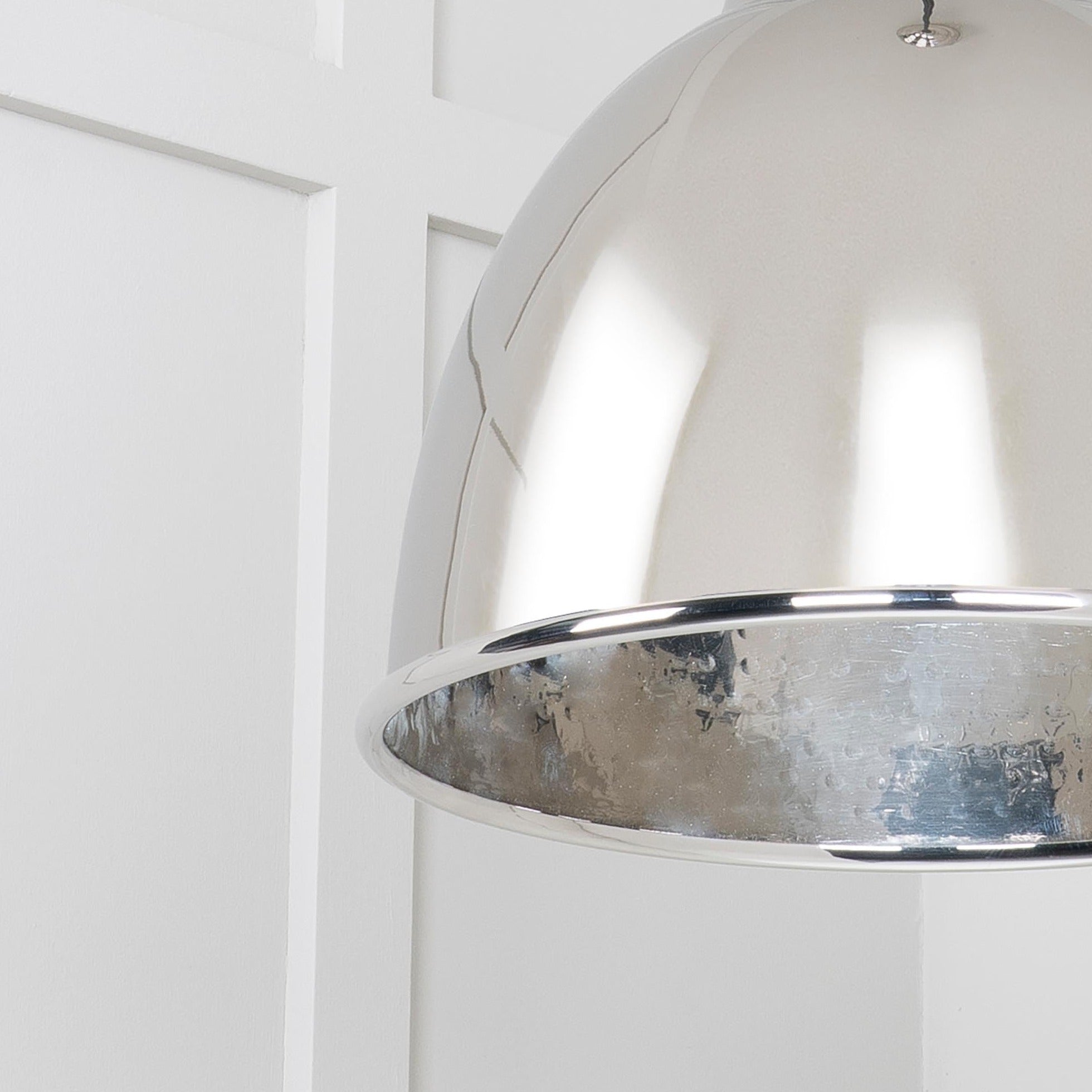 SHOW SHOW Close Up Image Of Single Pendant of Brindley Cluster Light in Hammered Nickel