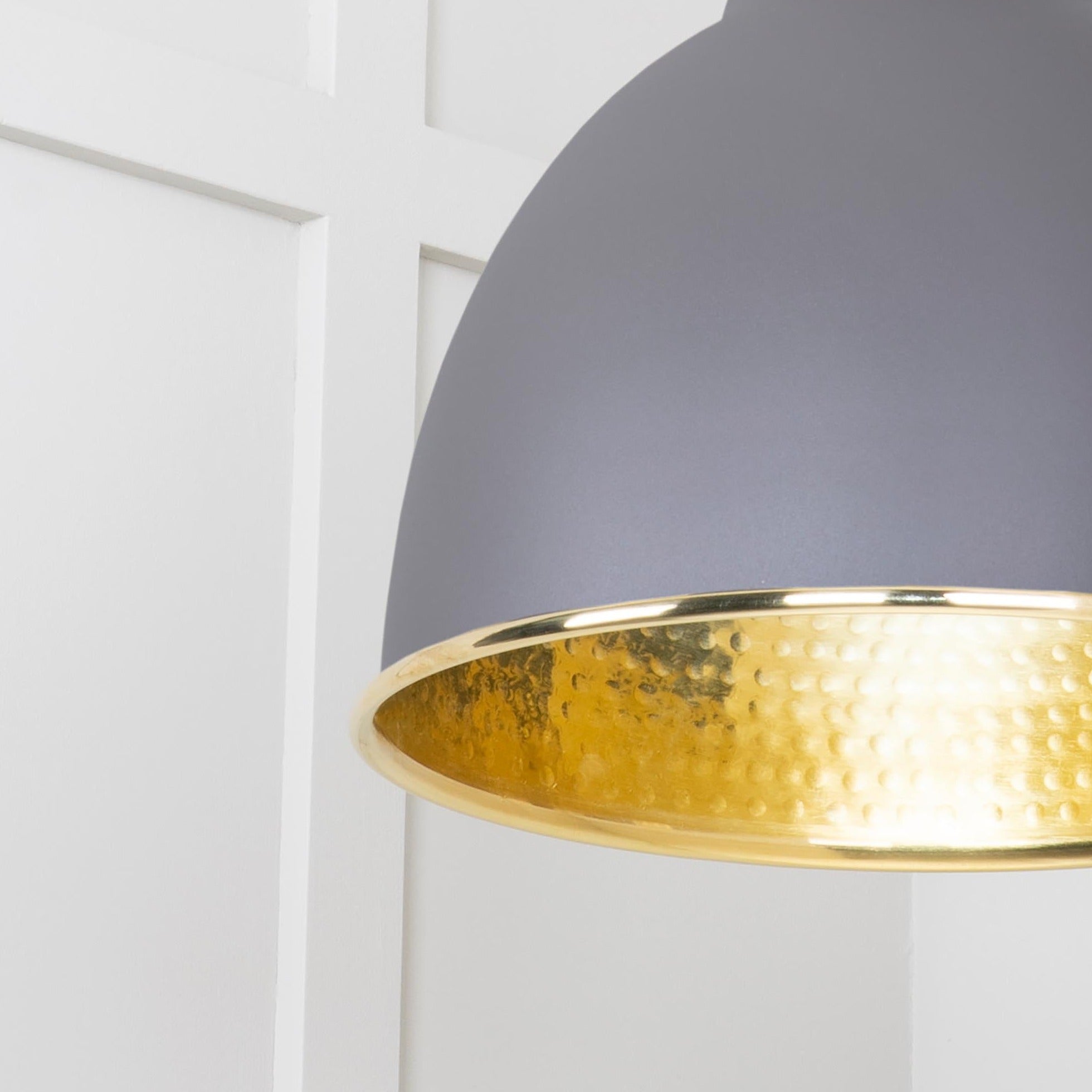  SHOW Close Up Image of Brindley Cluster Light in Bluff in Hammered Brass