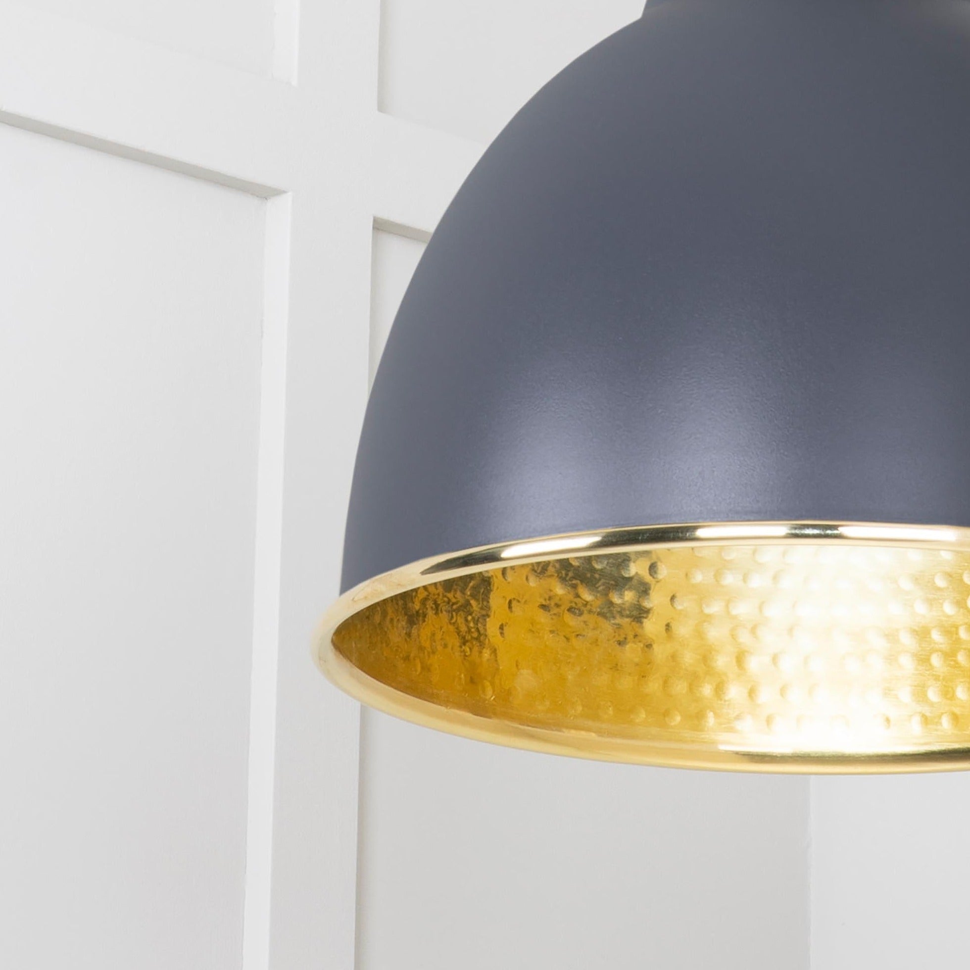  SHOW Close Up Image of Brindley Cluster Light in Slate in Hammered Brass