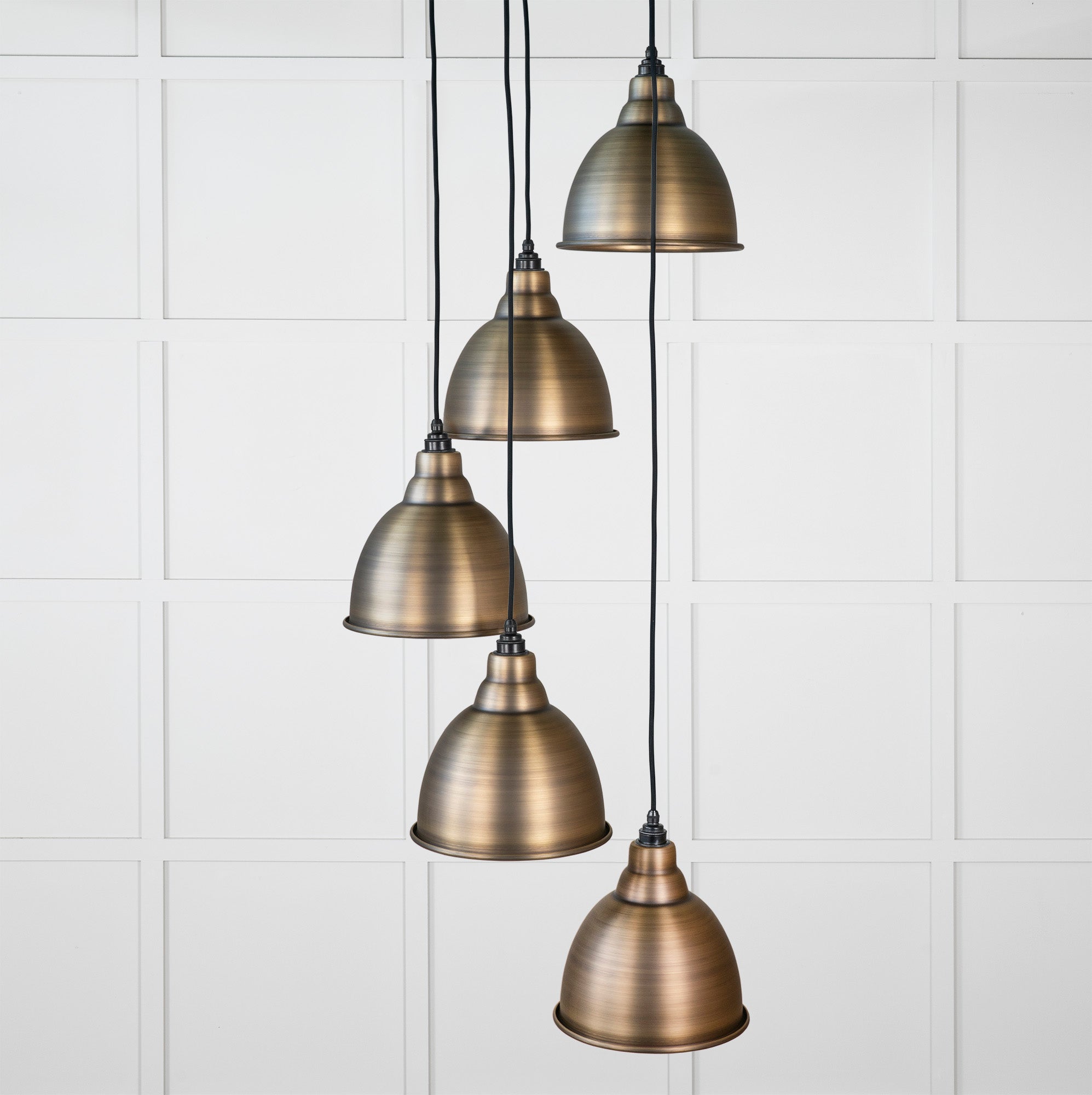 Image Of Brindley Cluster Light in Antique Brass