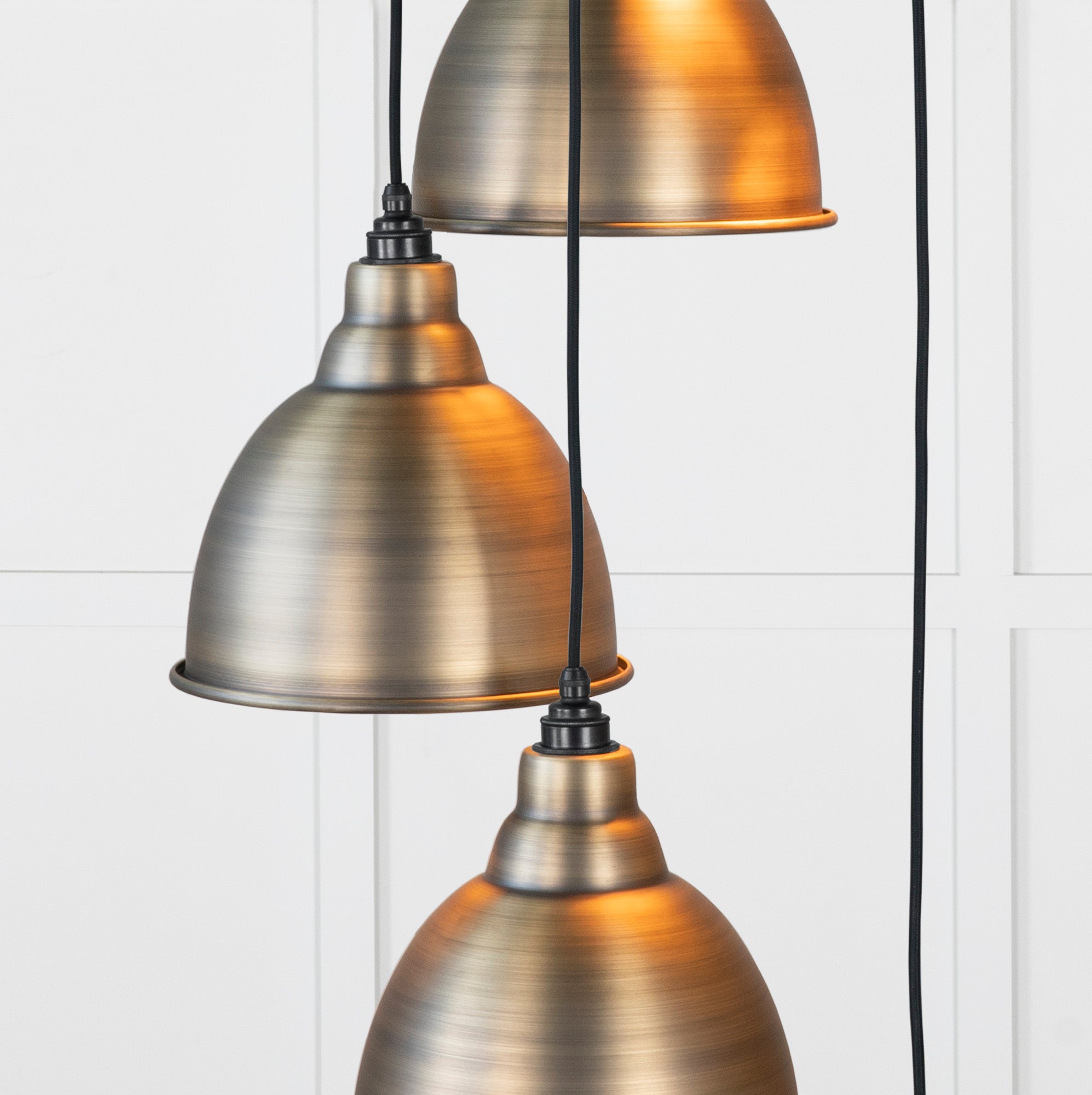 SHOW Close Up Image Of Brindley Cluster Light in Antique Brass