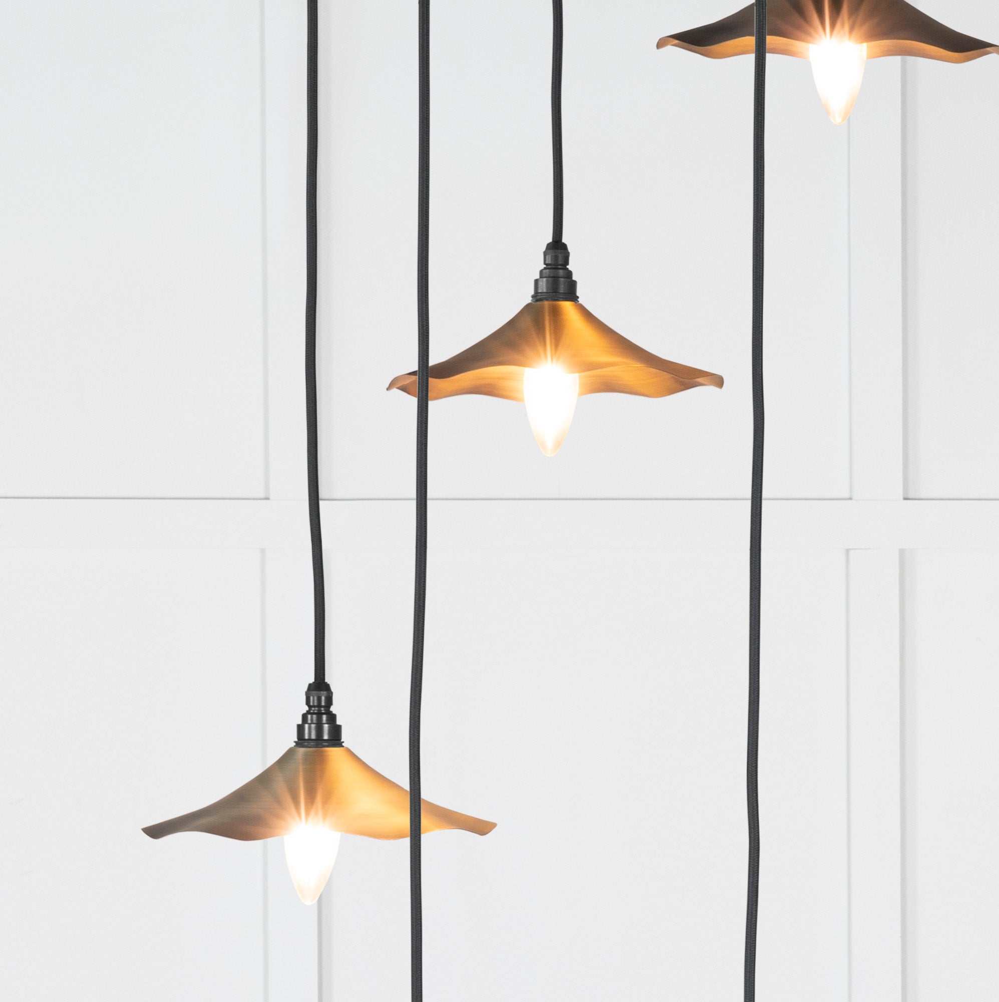 SHOW Close Up Image of Flora Cluster Light in Antique Brass
