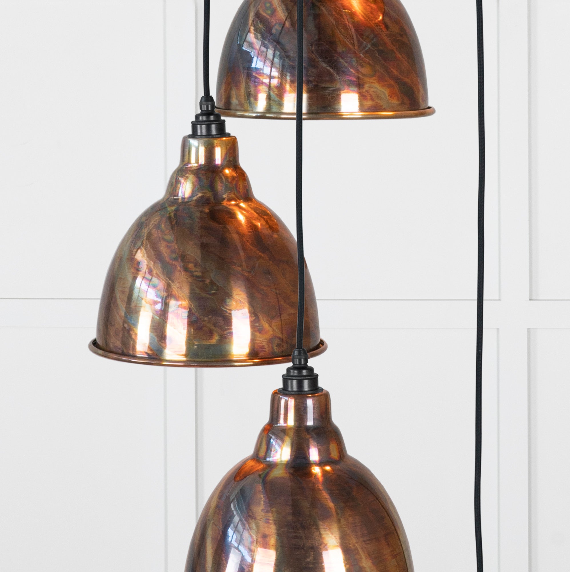 SHOW Close Up Image Of Brindley Cluster Light in Burnished Brass