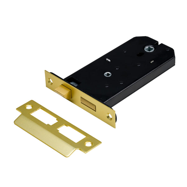 SHOW Image of Satin Brass Horizontal Bathroom Sashlock - 6 Inch