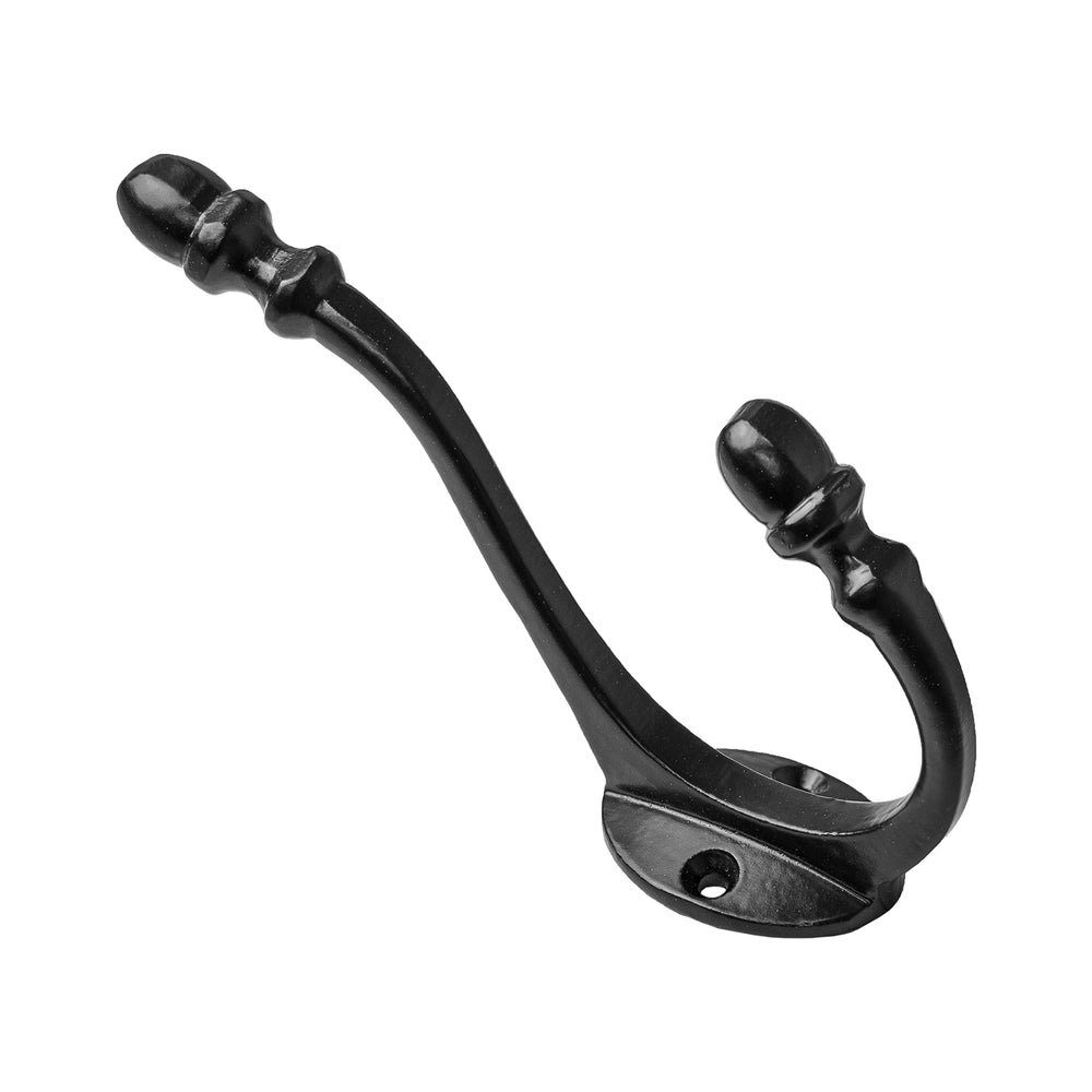 Acorn Coat Hook, Black Cast Iron