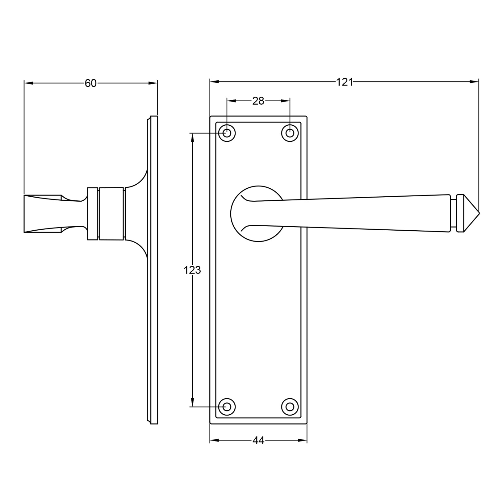 Avon lever handle dimension drawing SHOW