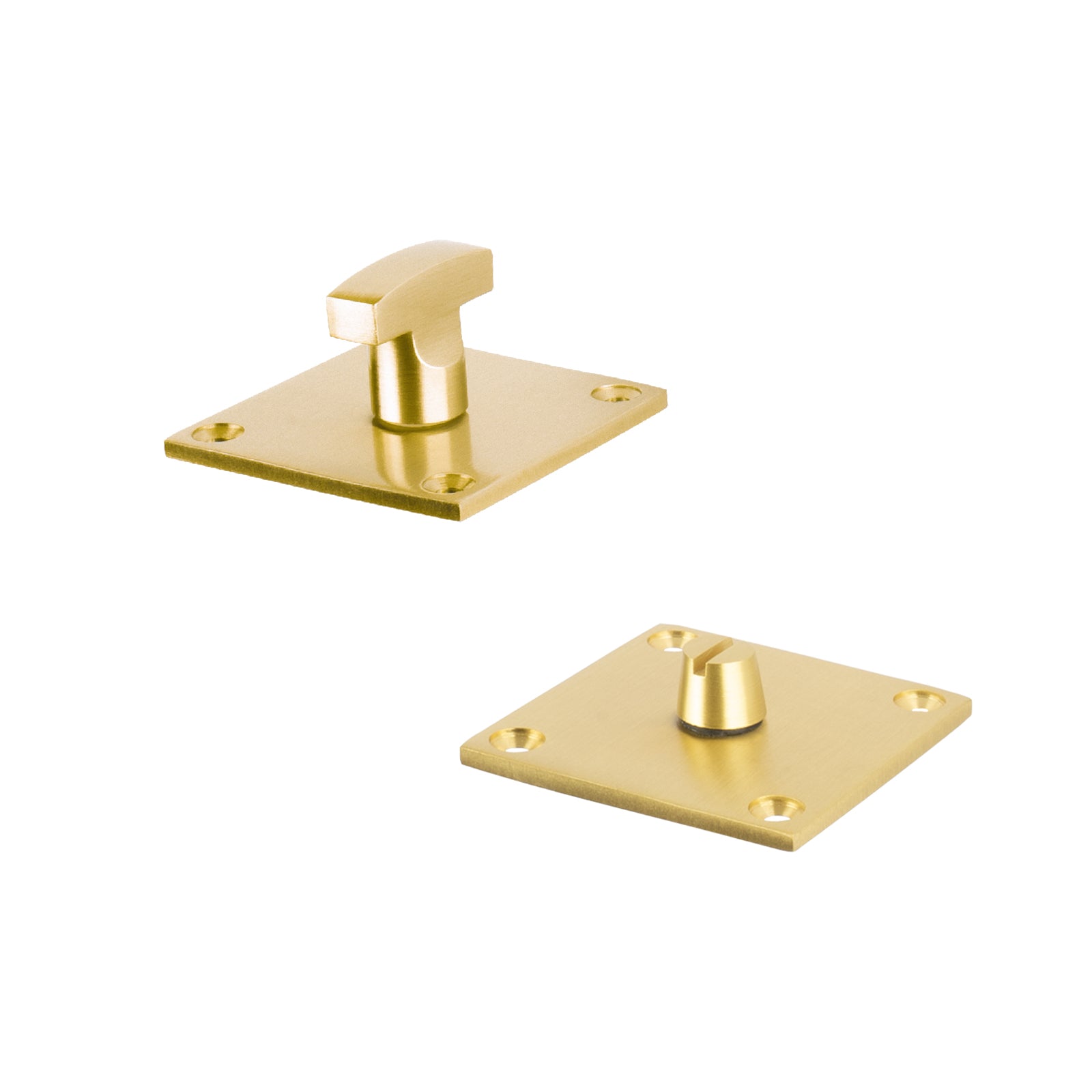 satin brass square turn & release  low profile, bathroom privacy lock SHOW