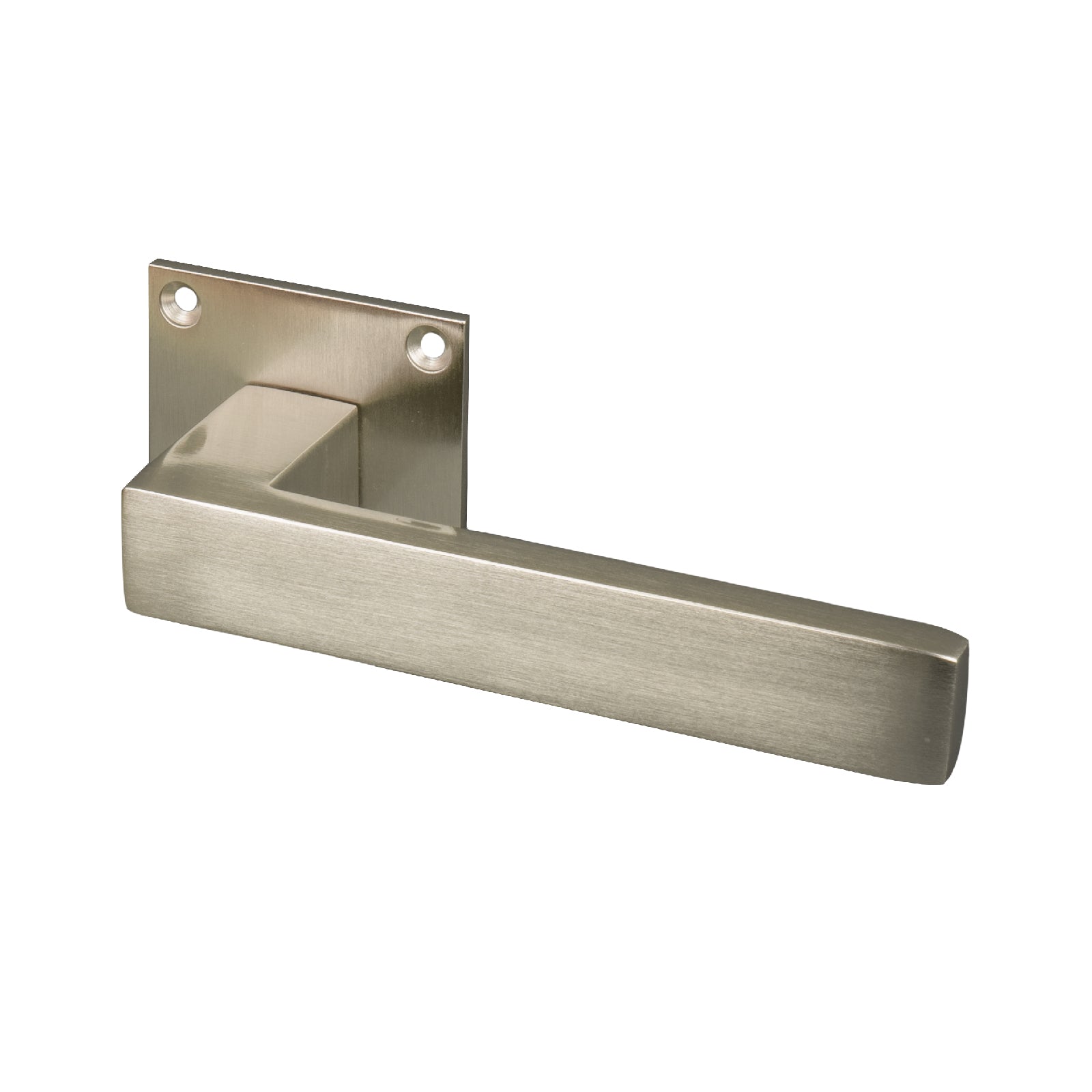 satin nickel low profile lever on rose handle SHOW