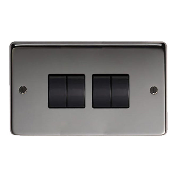 SHOW Image of Quad 10 Amp Switch with Black Nickel finish