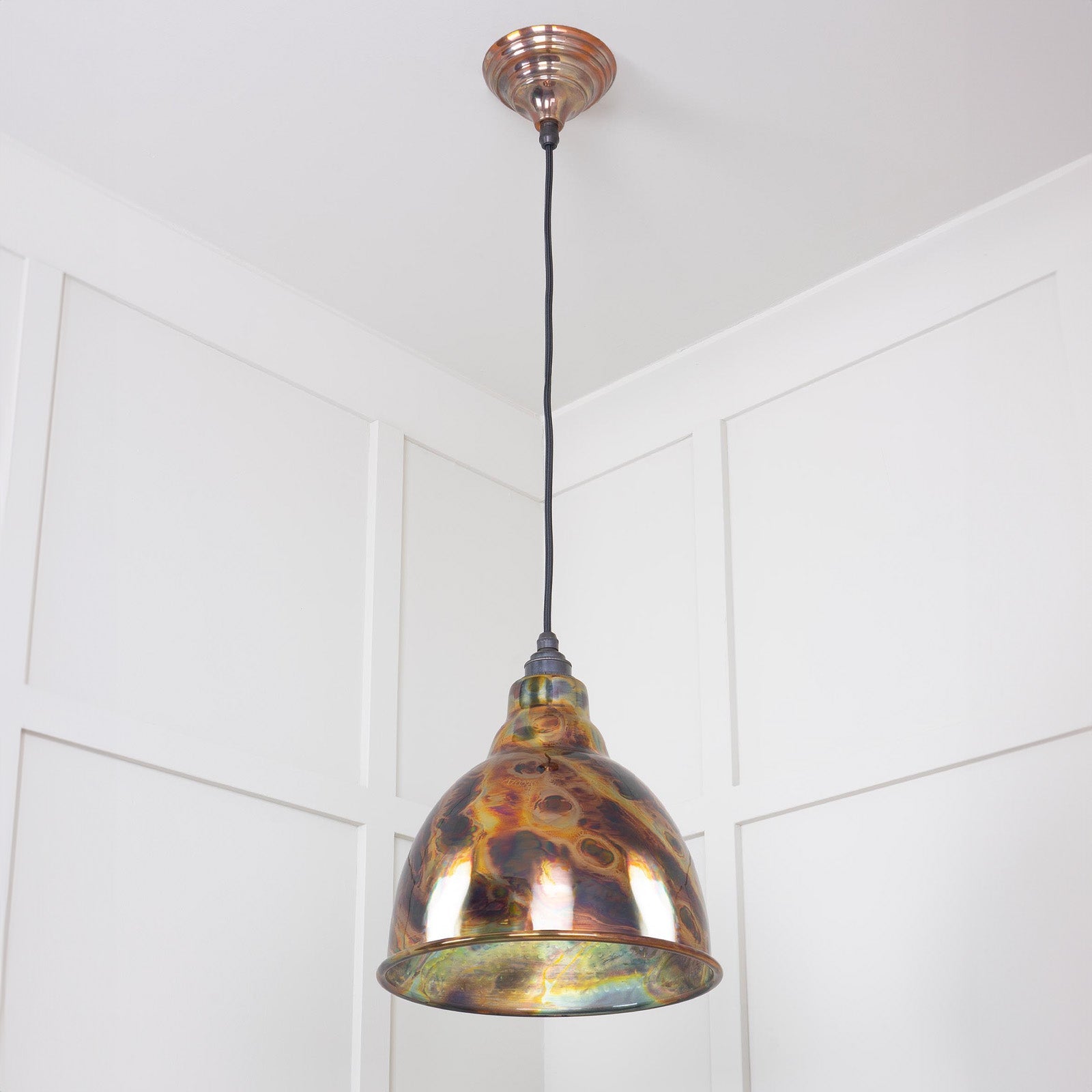SHOW Full Image of Hanging Brindley Ceiling Light in Burnished Brass