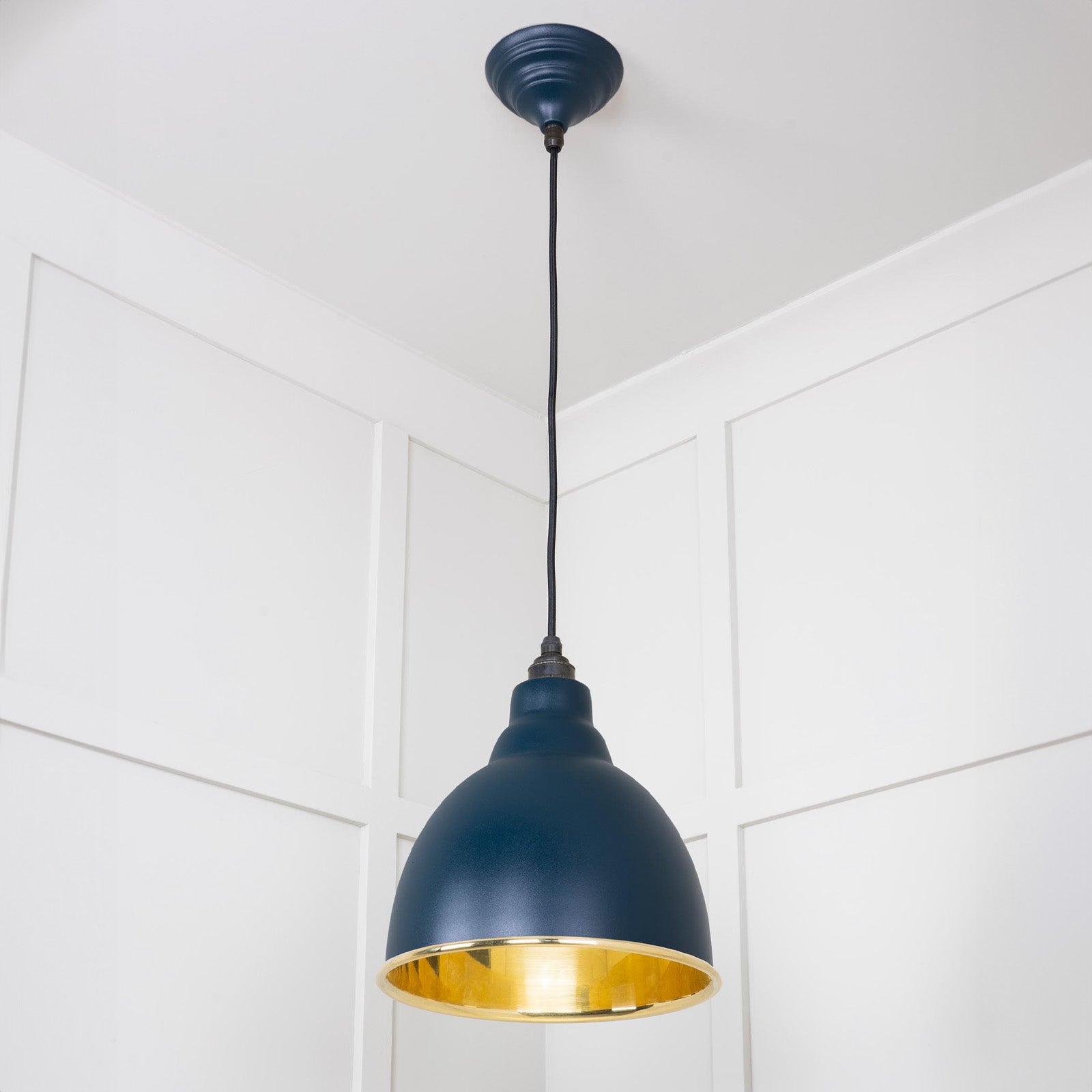 SHOW Full Image of Hanging Brindley Ceiling Light in Dusk