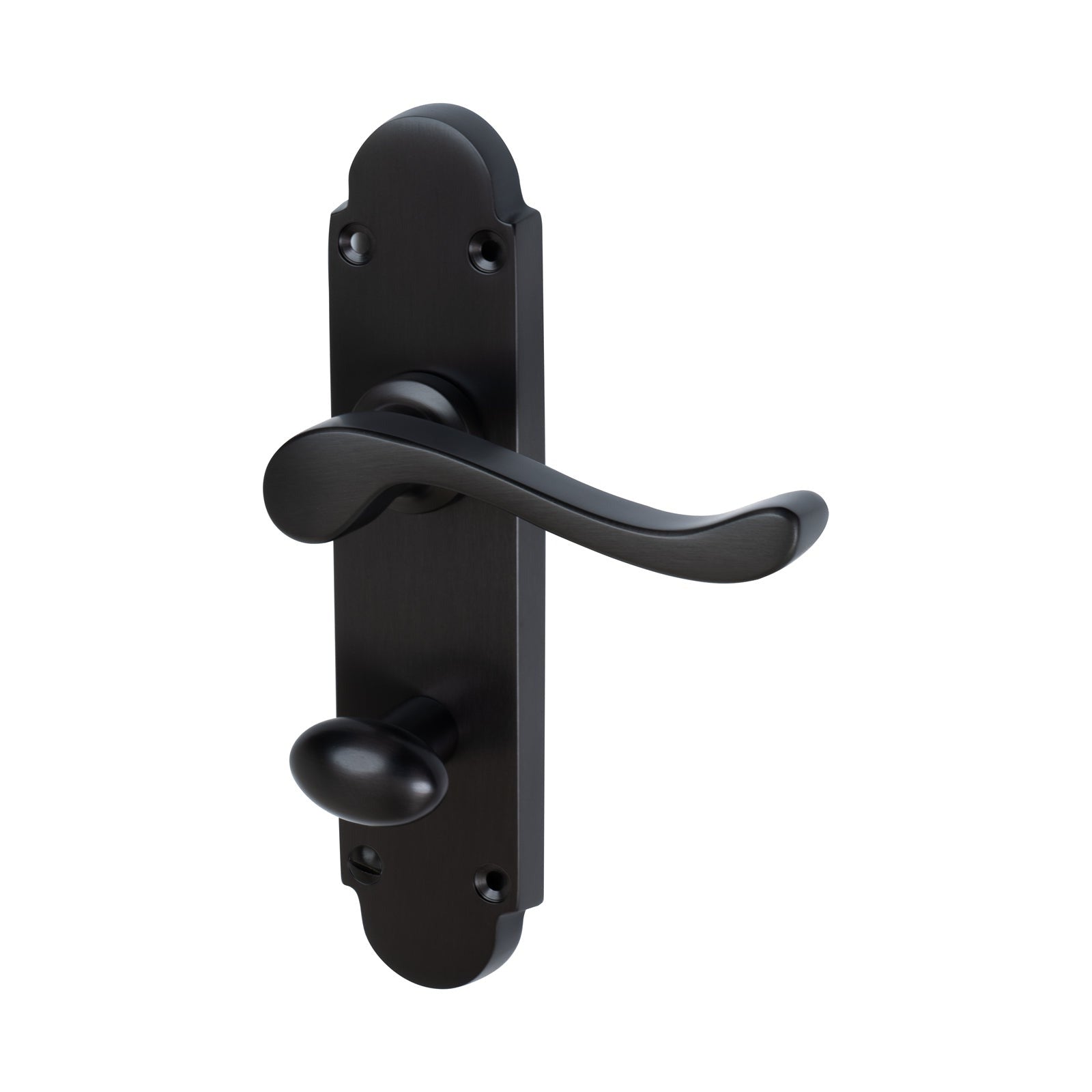 Savoy Door Handles On Plate Bathroom Handle in Matt Bronze 