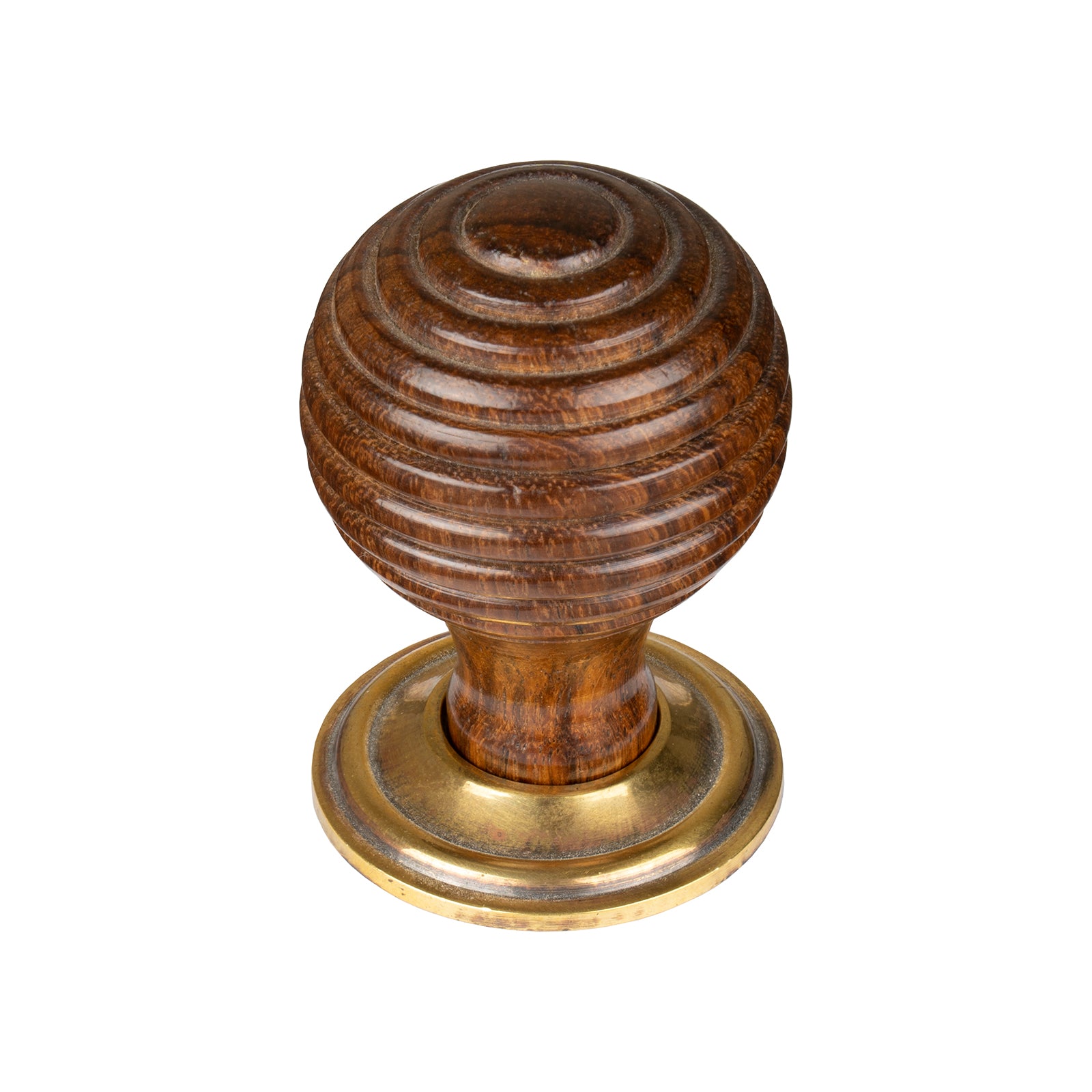 Beehive Cabinet Knob with Antique Brass Rose Rosewood Small SHOW