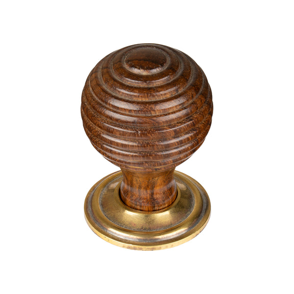Beehive Cabinet Knob with Antique Brass Rose Rosewood Small SHOW