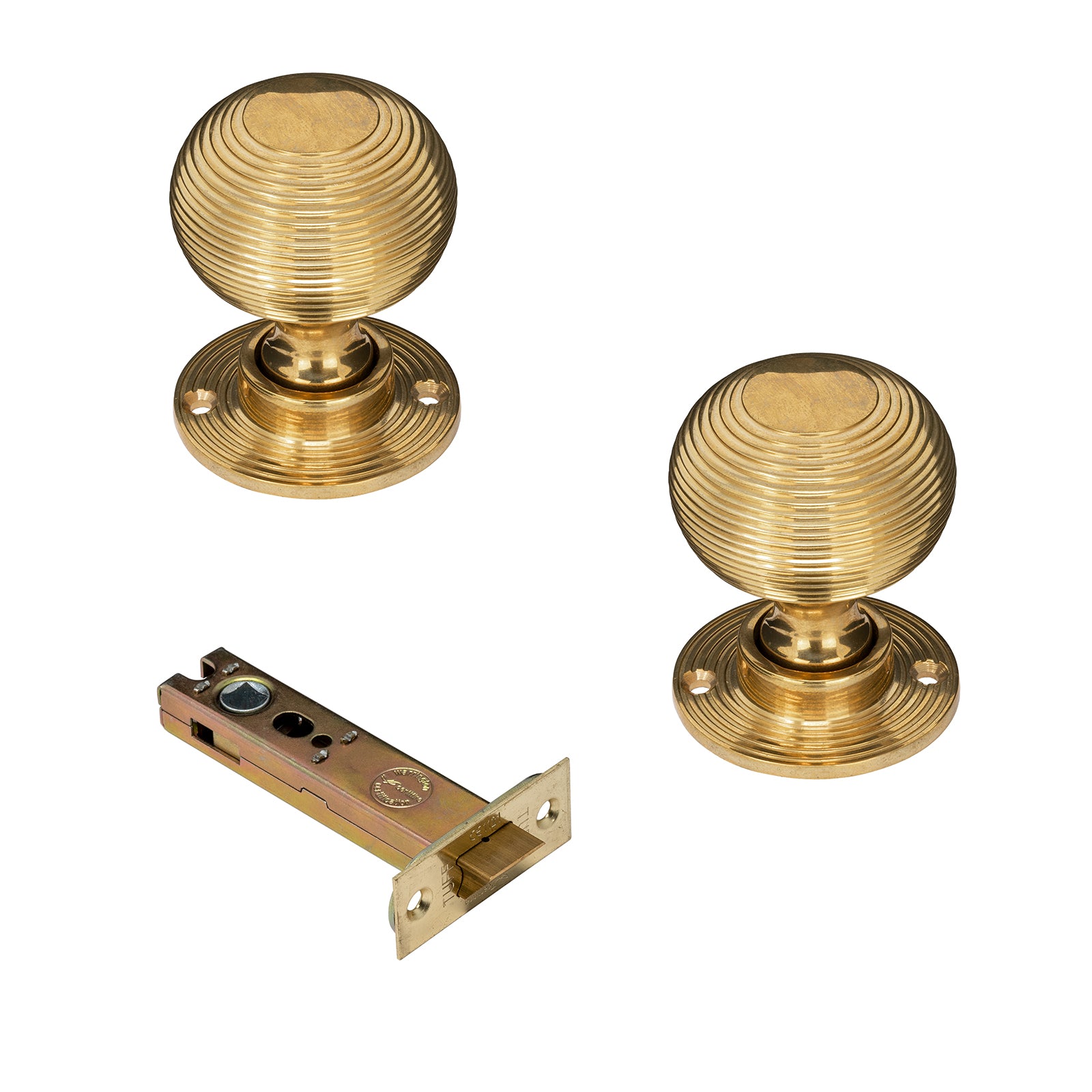 brass beehive door knob 4 inch latch set