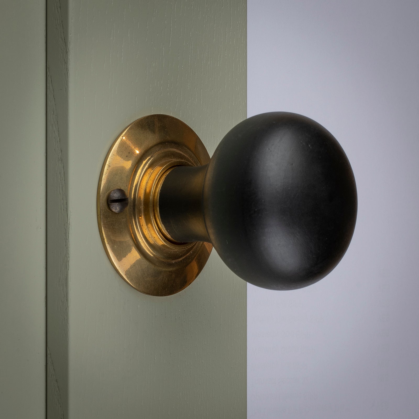 Door with ebonised bun door knob SHOW