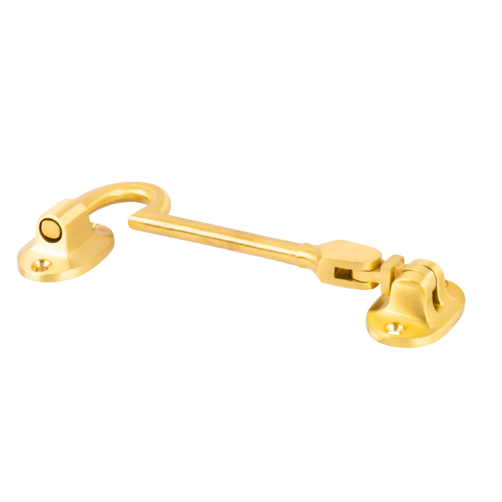 satin brass 4 inch cabin hook, solid brass door accessory