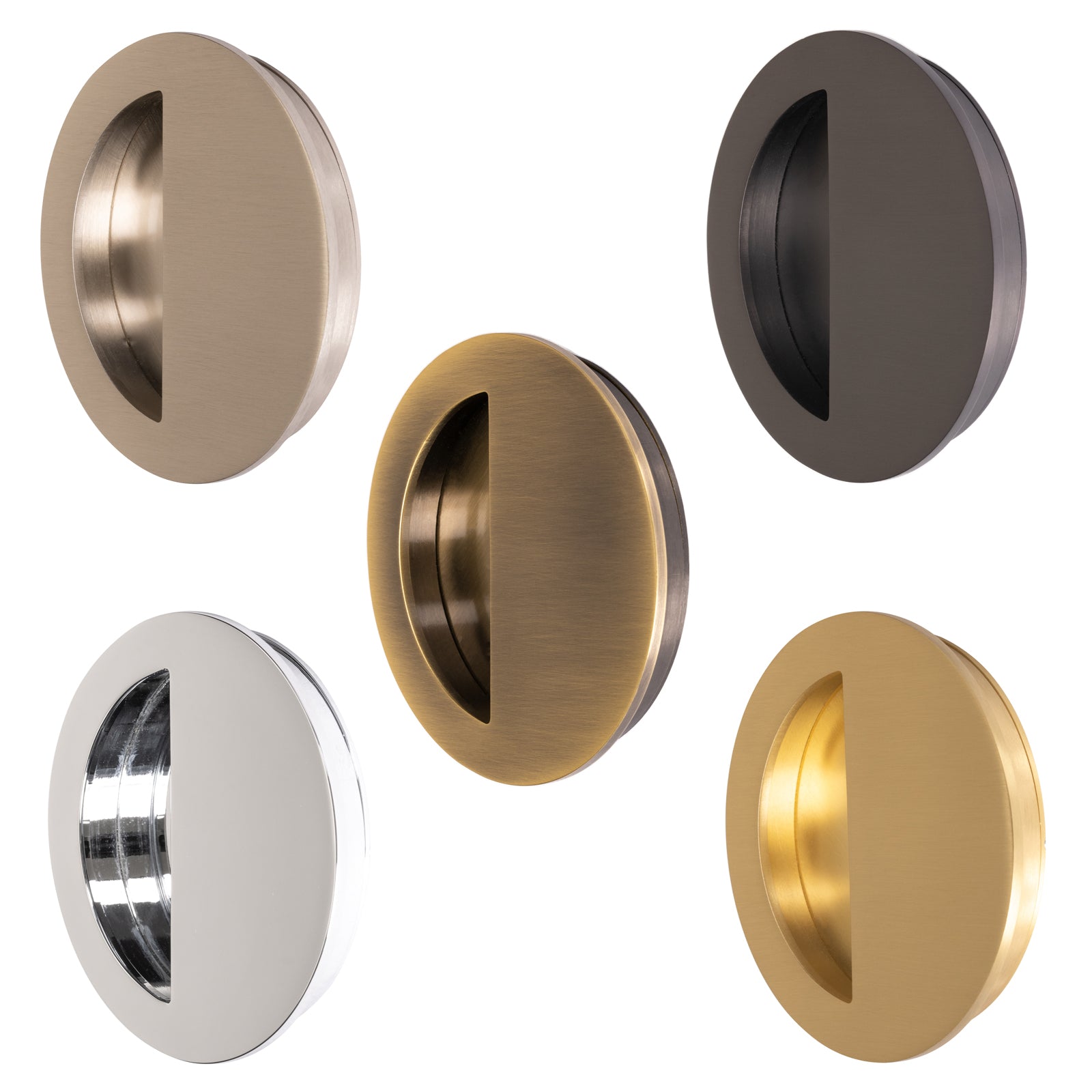 Round Half Moon Flush Pull Sliding Pocket Door Furniture