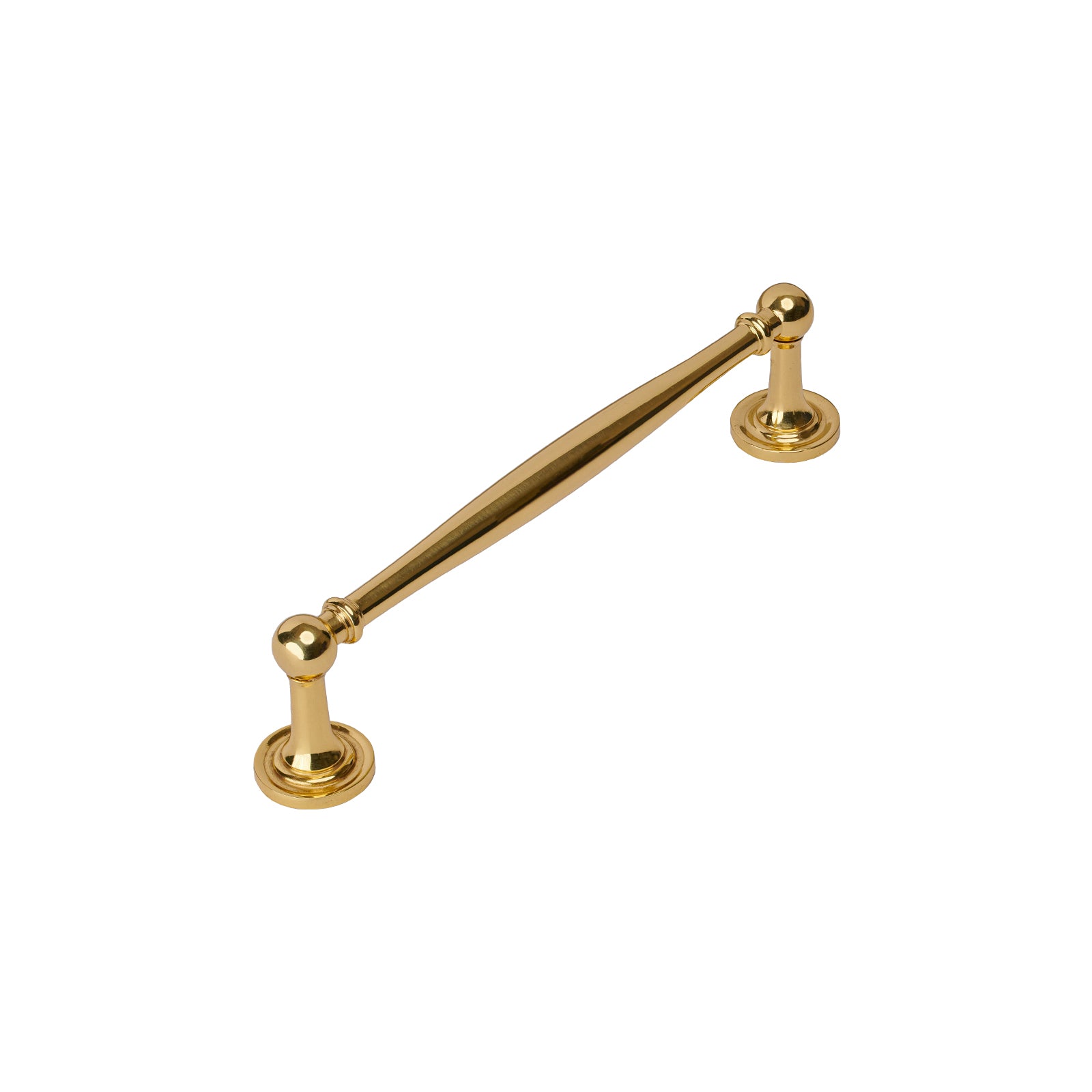 polished brass Colonial pull handle, traditional kitchen cupboard handles
