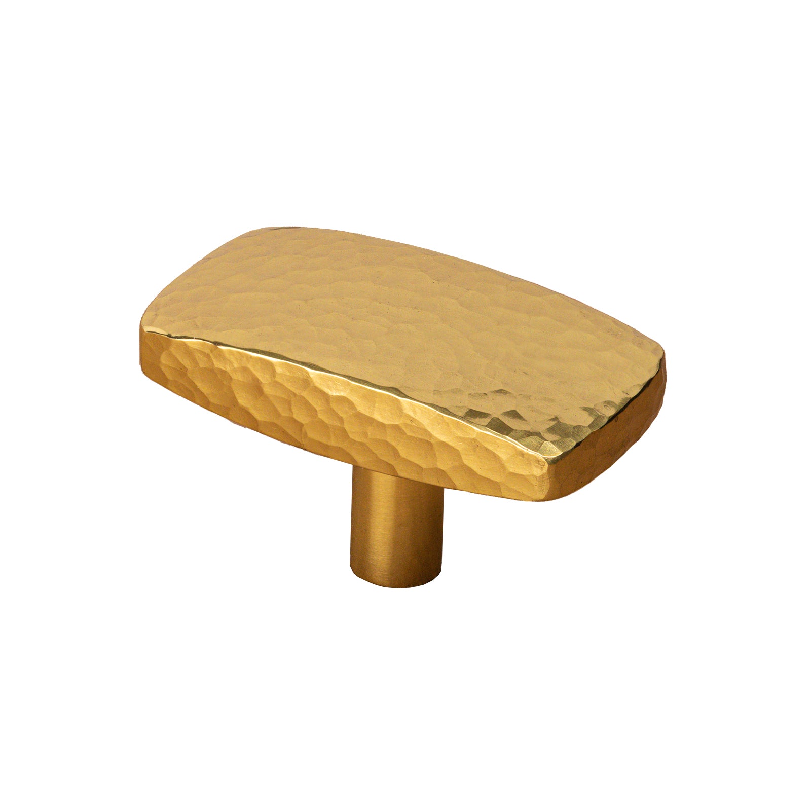 satin brass rectangular hammered cabinet knob SHOW