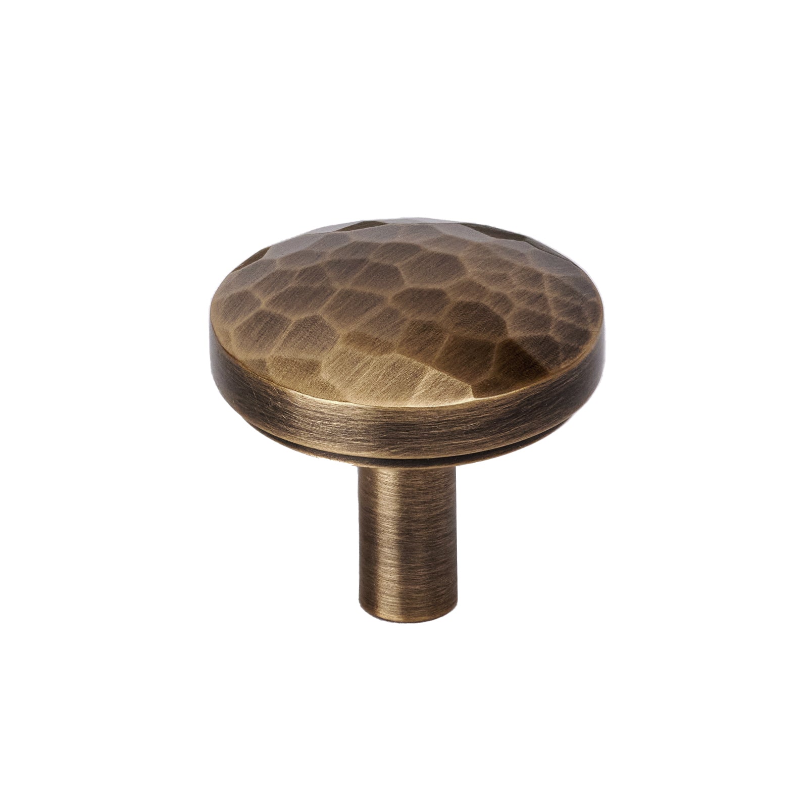 antique brass round hammered cabinet knobs SHOW
