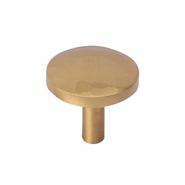 satin brass round hammered cabinet knonbs SHOW