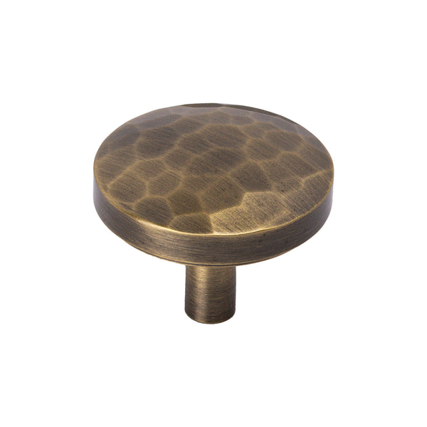 aged brass beaten cupboard knob, kitchen cabinet knobs