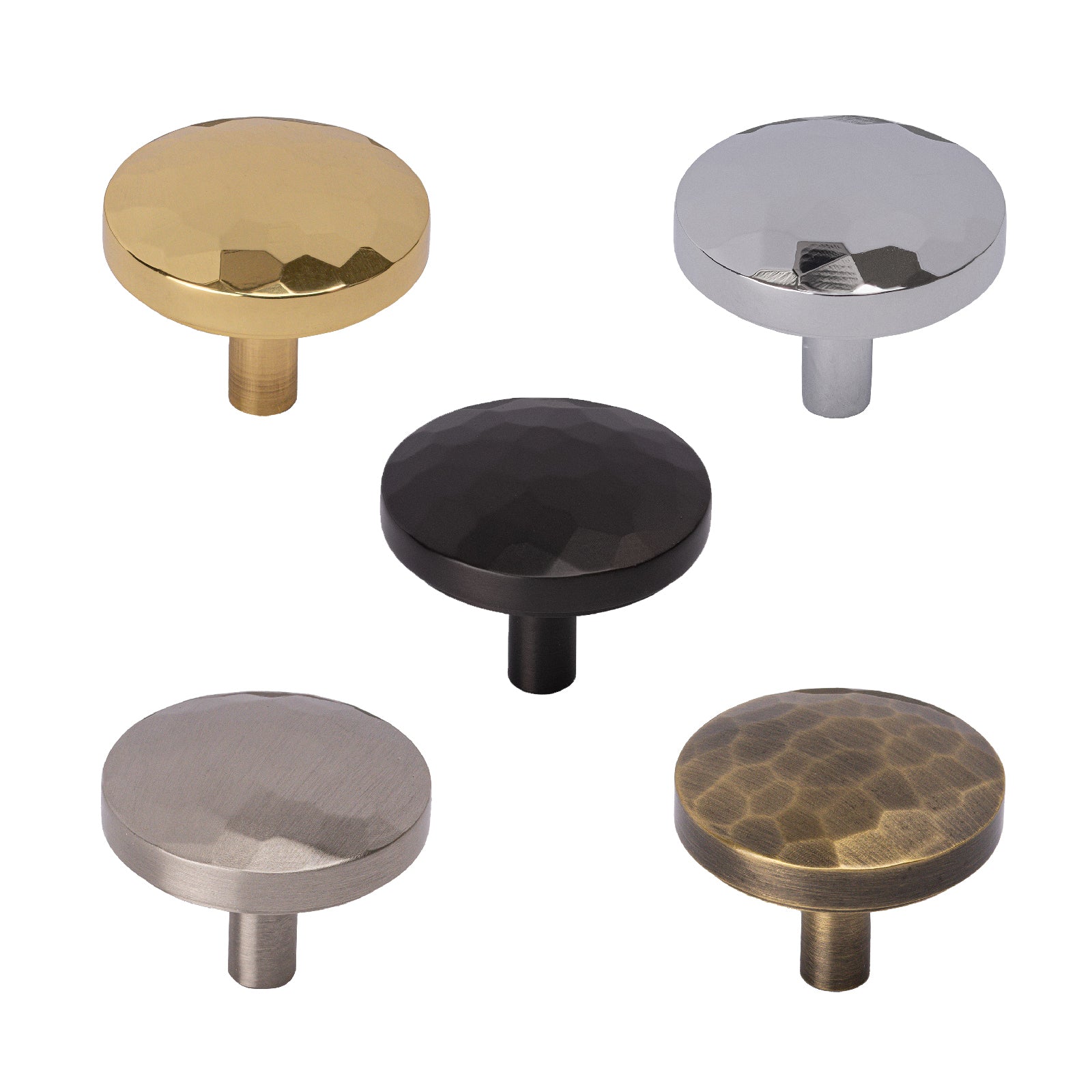 Round Hammered Cabinet Knobs