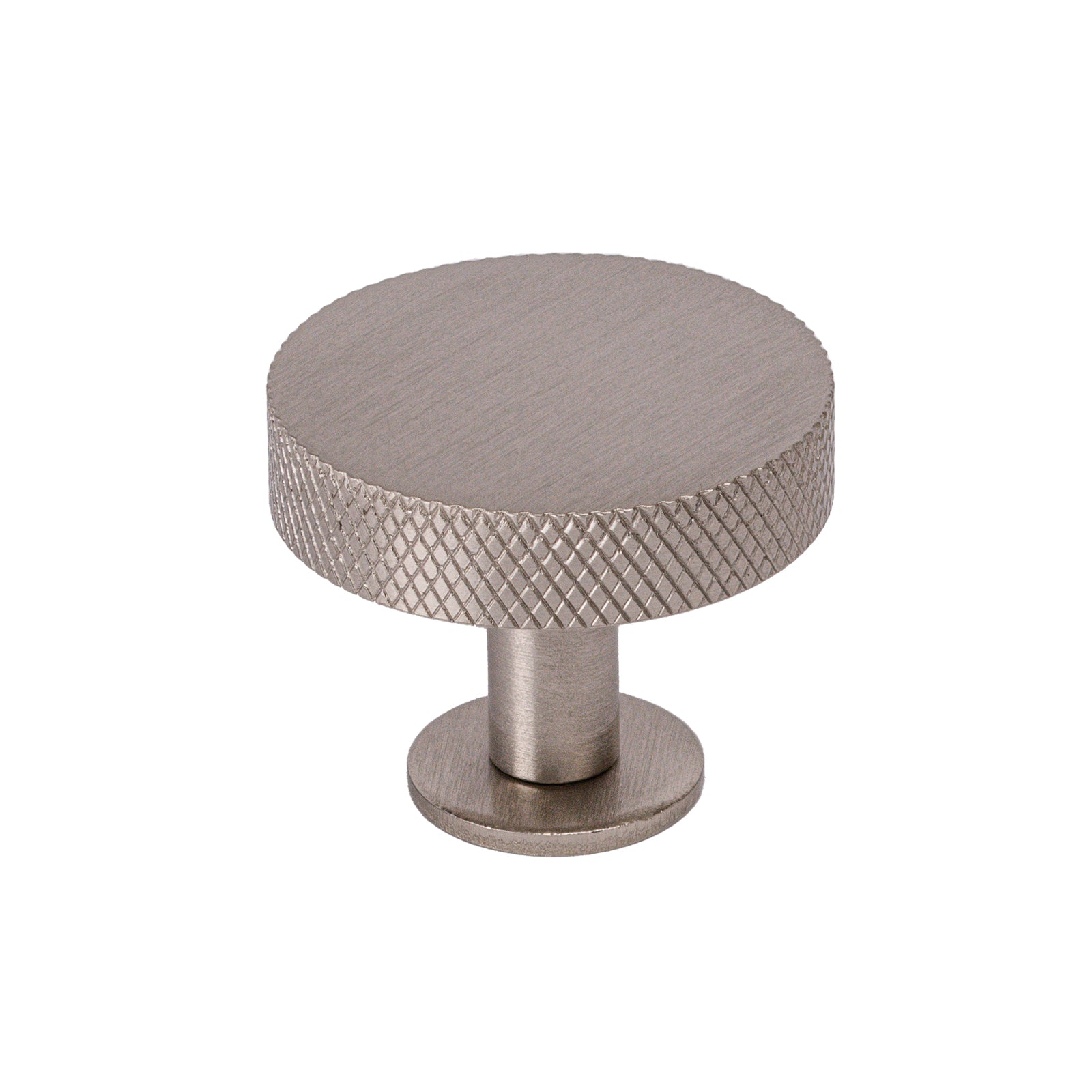 satin ickel cupboard knob with rose plate, knurled cabinet knobs