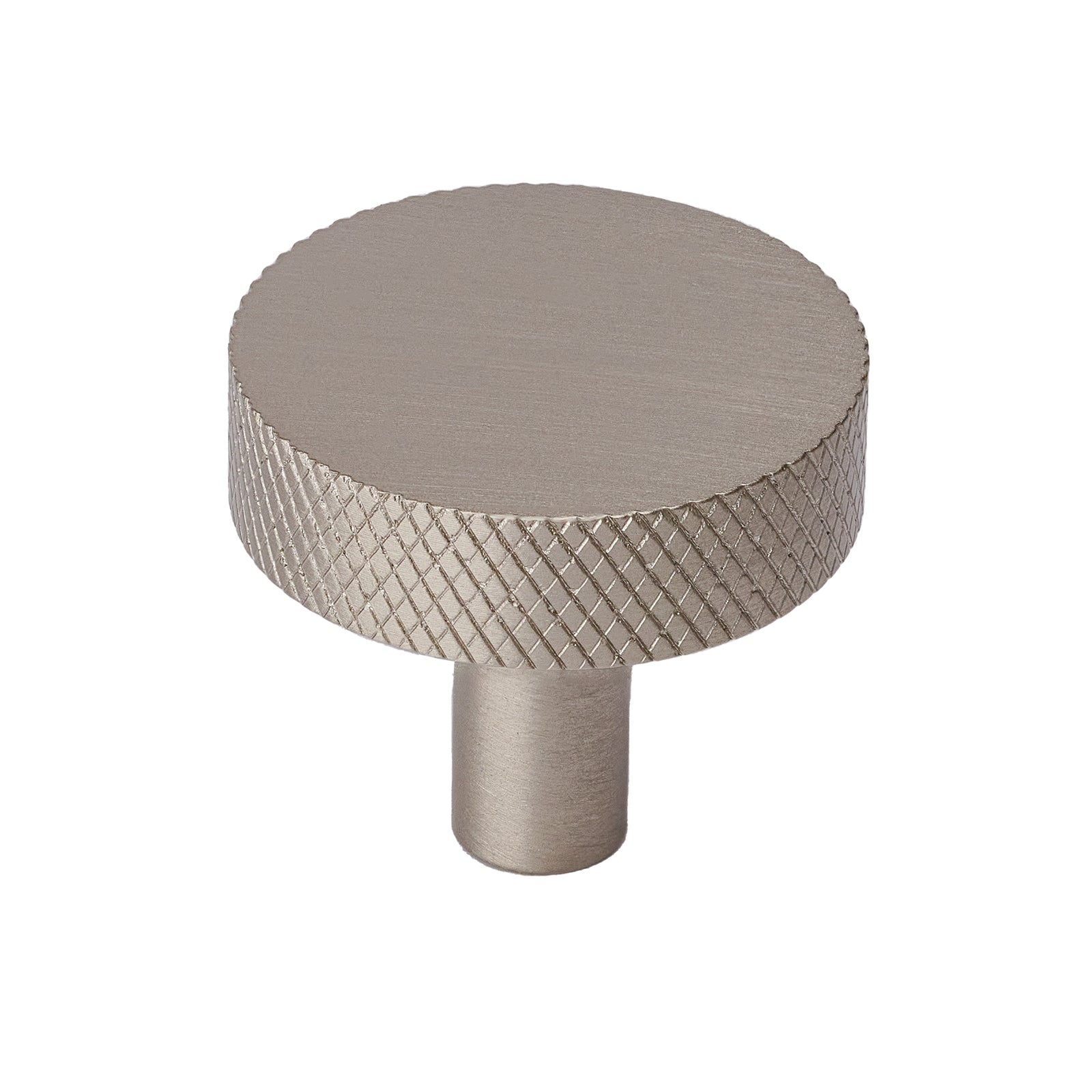 satin nickel knurled cupboard knob